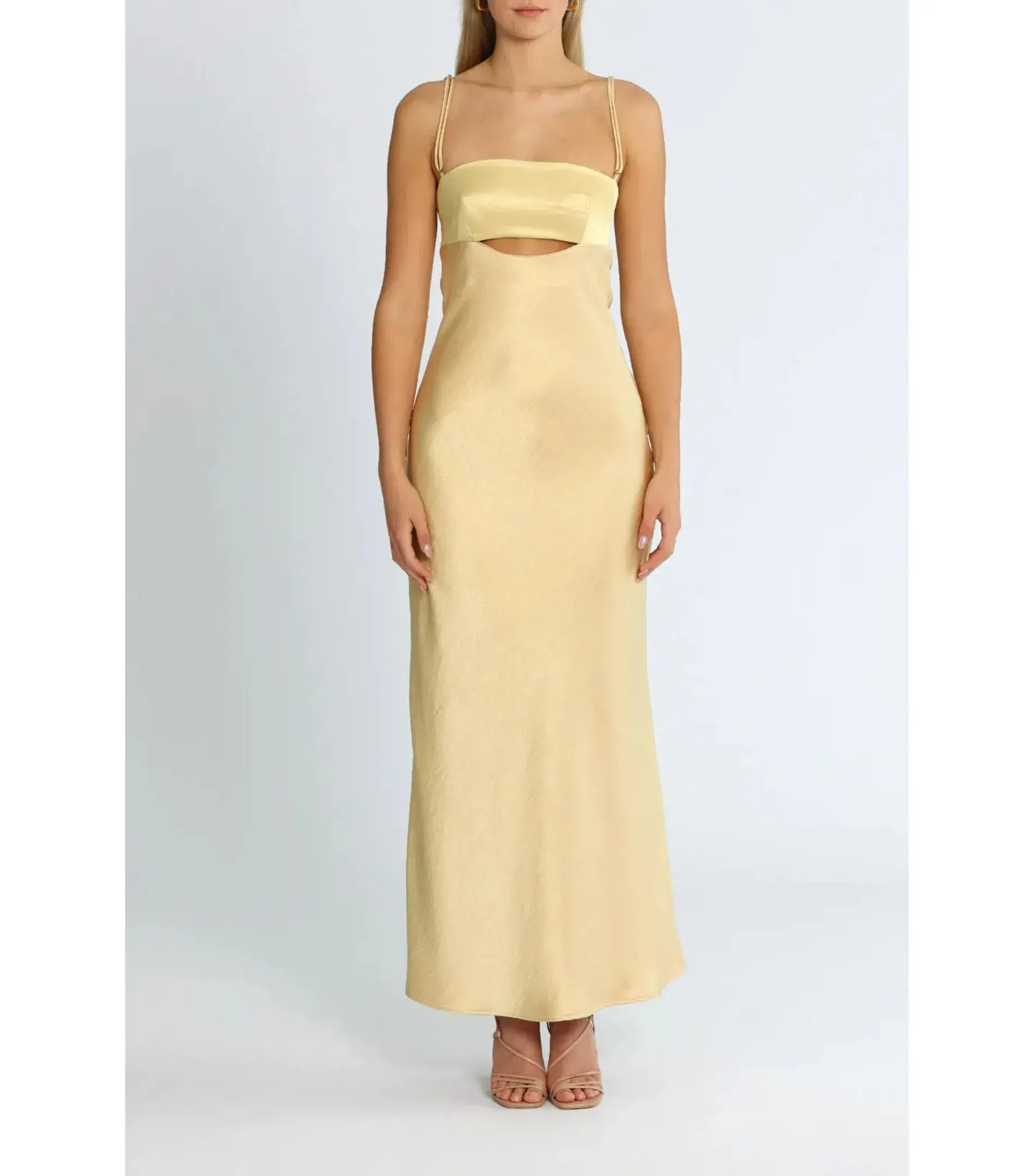 Bec & Bridge Carrie Maxi Dress Yellow Champagne Size AU 6 - Image 1