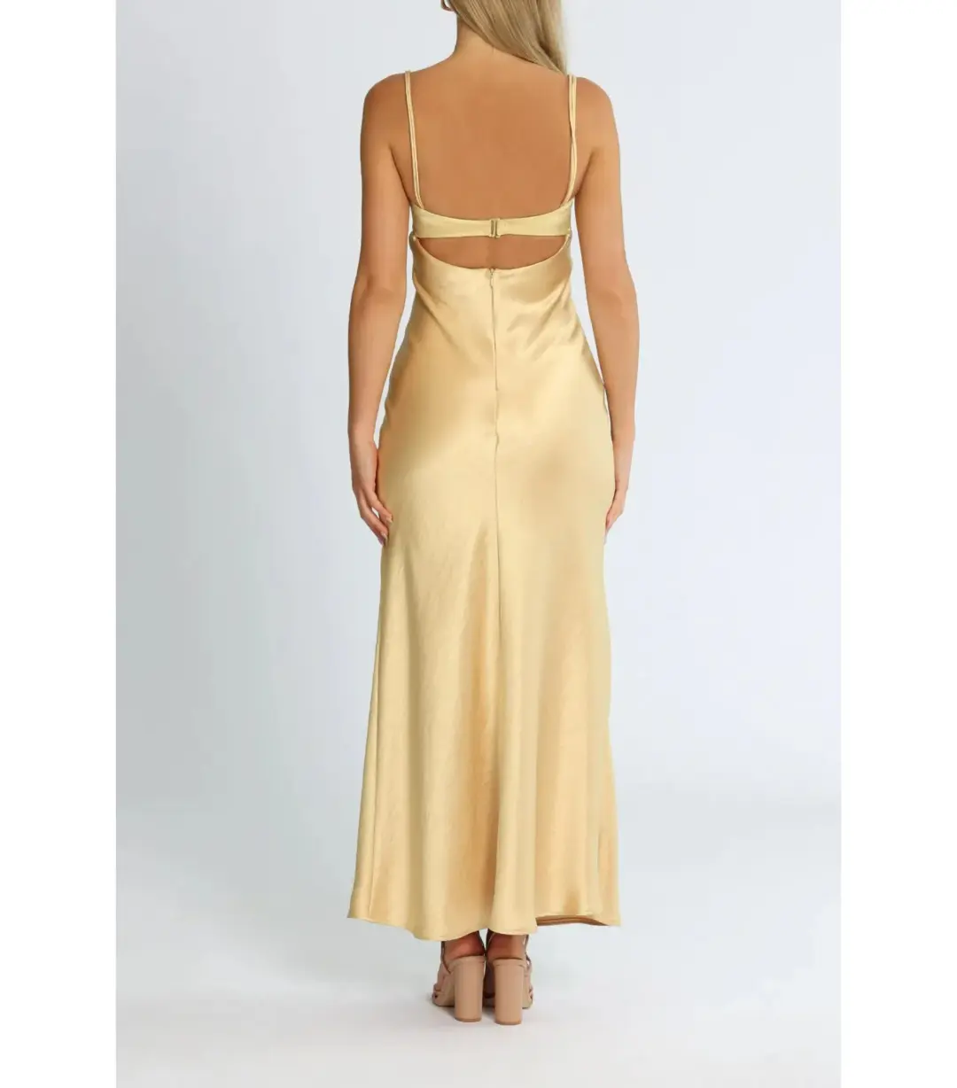 Bec & Bridge Carrie Maxi Dress Yellow Champagne Size AU 6 for rent on The Volte - main image