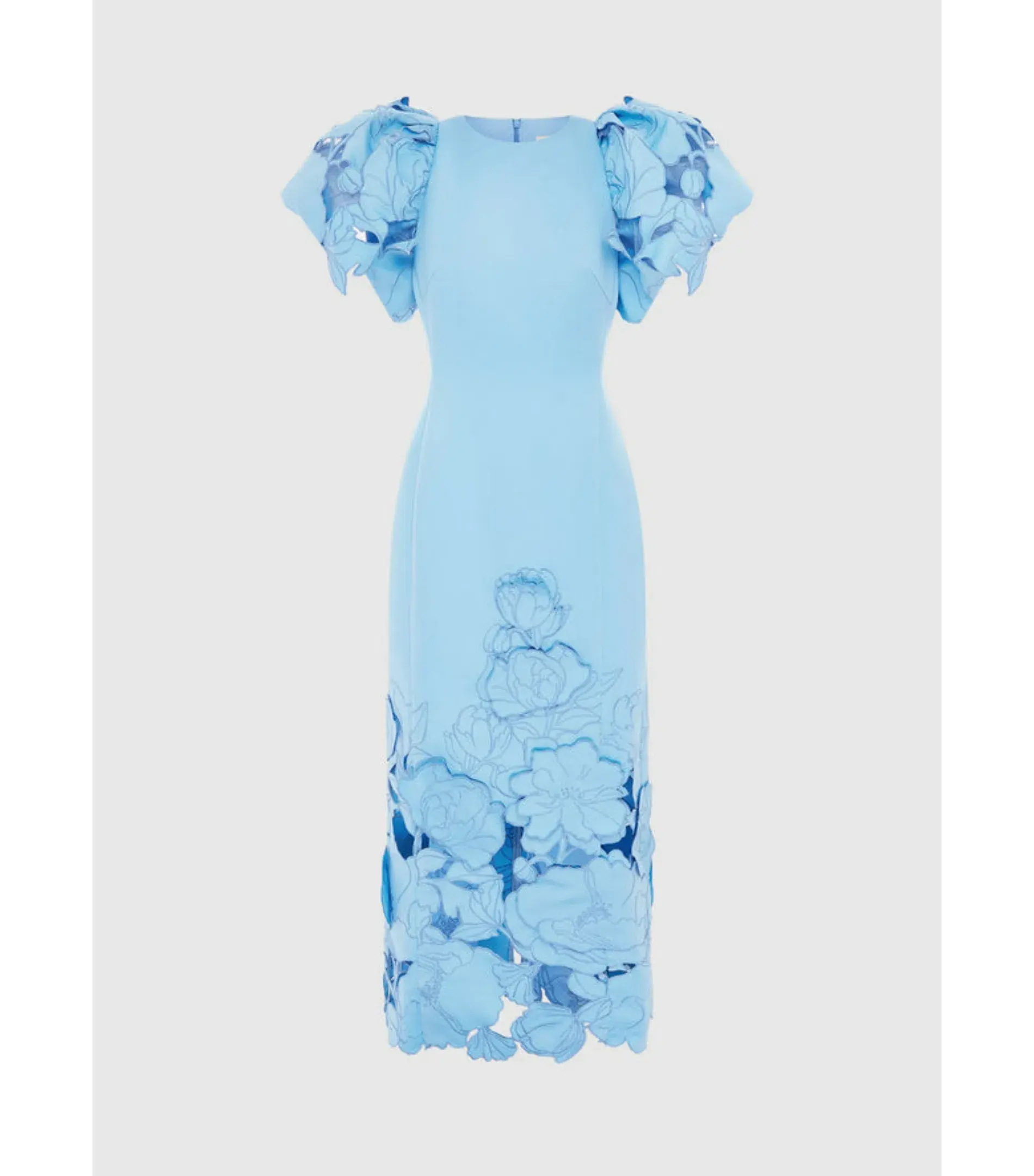 Leo Lin Lucinda Appliqué Maxi Dress Cornflower Blue Size AU 6  - Image 1