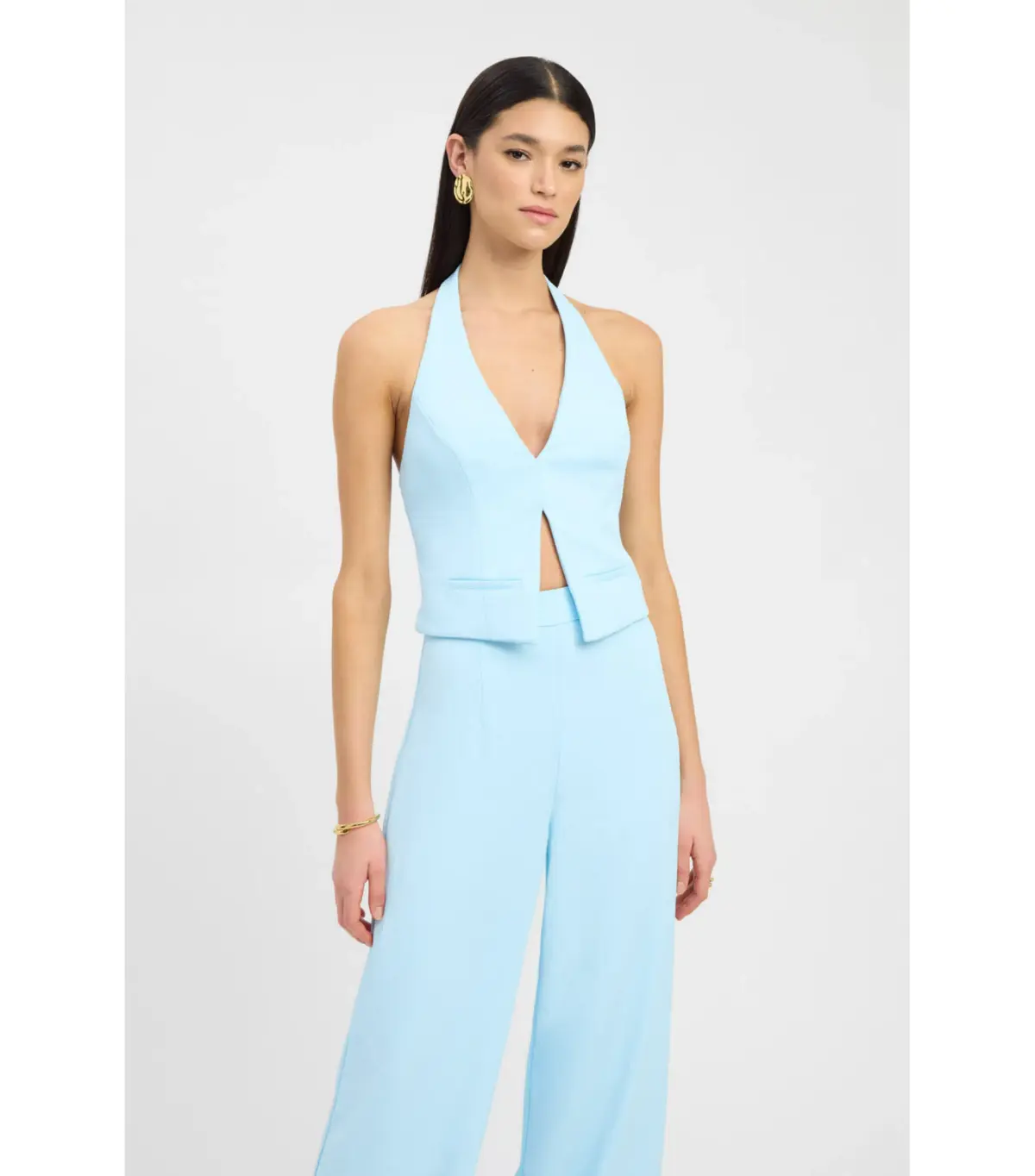 Kookai Oyster Backless Vest and Willow Pants Cloud Blue Size AU 6 - Image 2