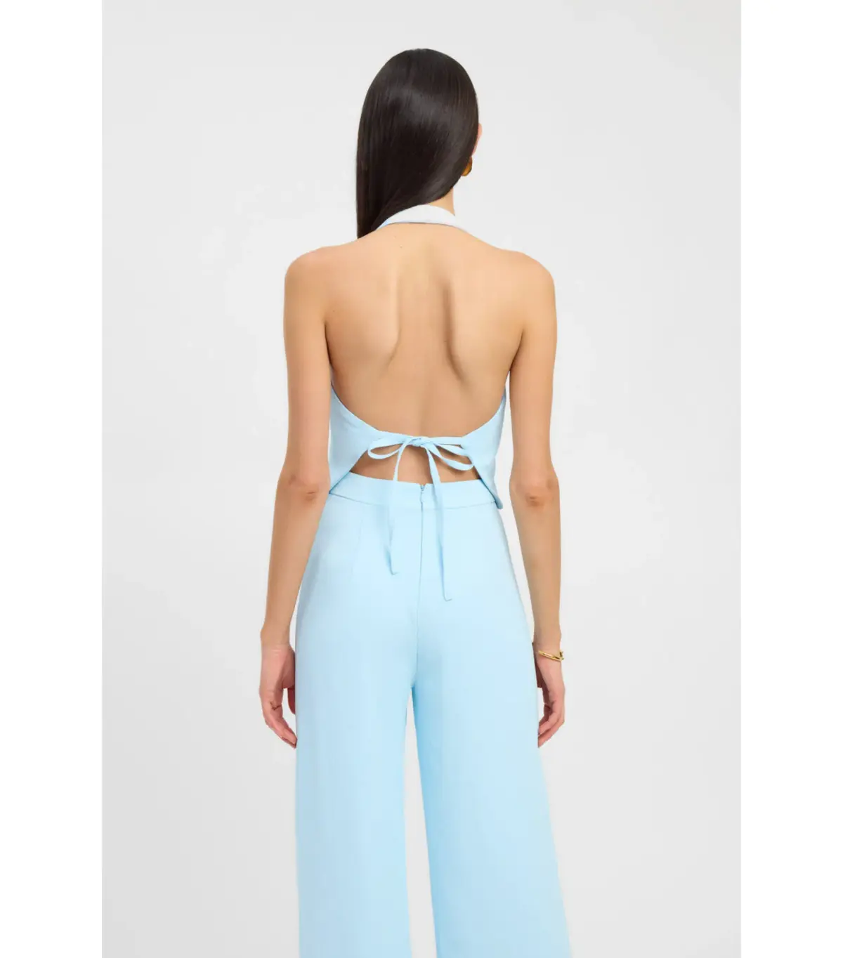 Kookai Oyster Backless Vest and Willow Pants Cloud Blue Size AU 6 - Image 3