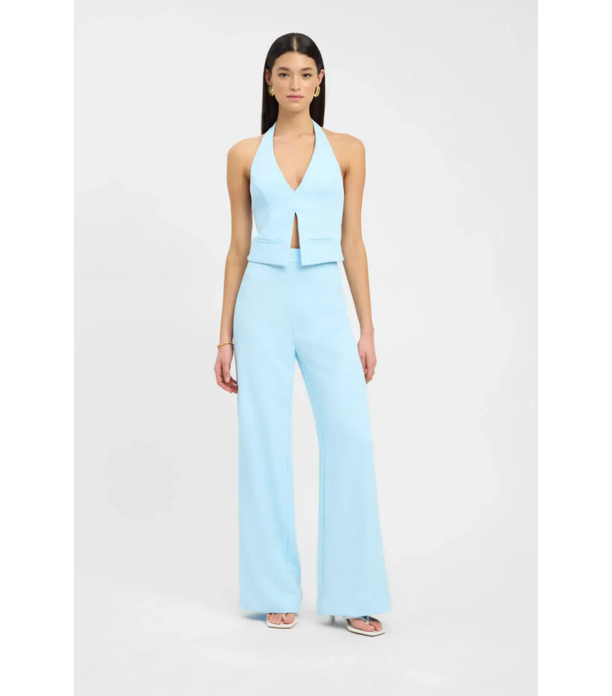 Kookai Oyster Backless Vest and Willow Pants Cloud Blue Size AU 6 - Image 1