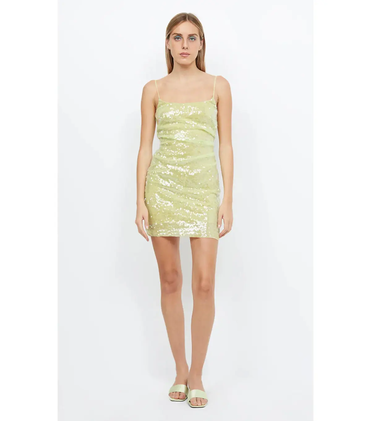 Bec & Bridge Venus Sequin Mini Dress in Citrus Size AU 6 - Image 1