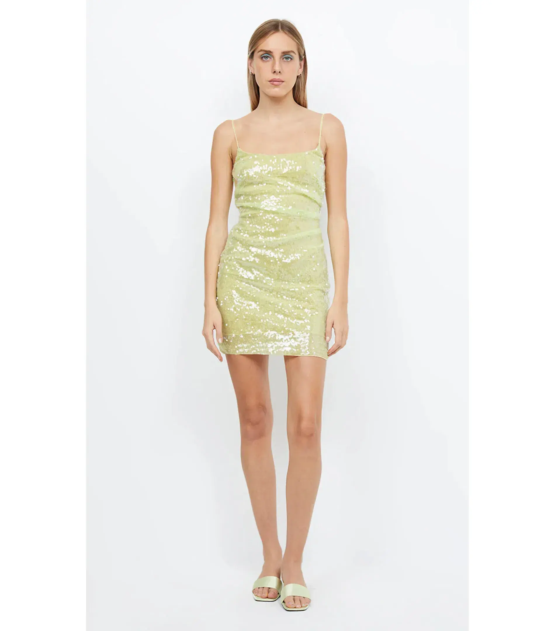 Bec & Bridge Venus Sequin Mini Dress in Citrus Size AU 10  - Image 1
