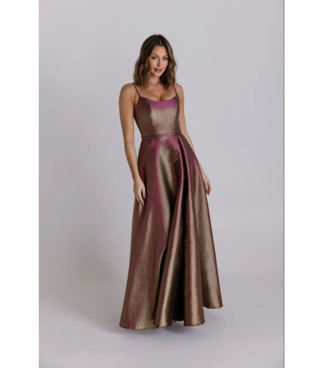 Tania Olsen Apollo A-Line Formal Dress in Gold/Pink Size AU 6 for rent on The Volte - main image
