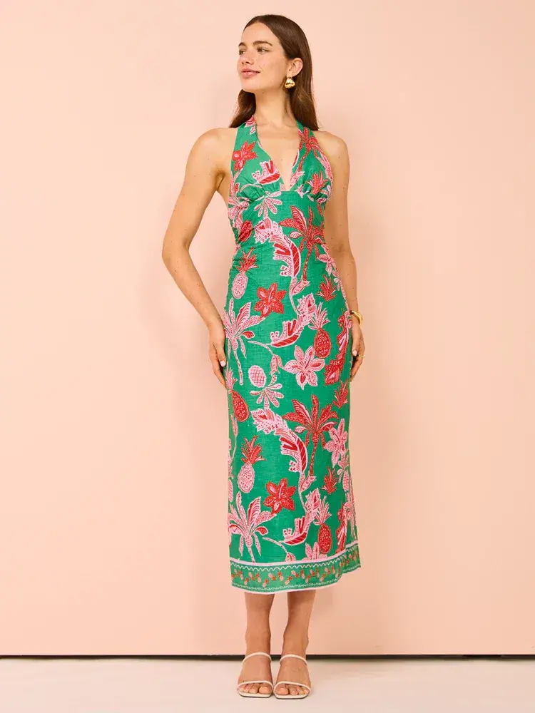 Ownley Kara Midi Dress Pineapple Print Size S / AU 8 for rent on The Volte - main image