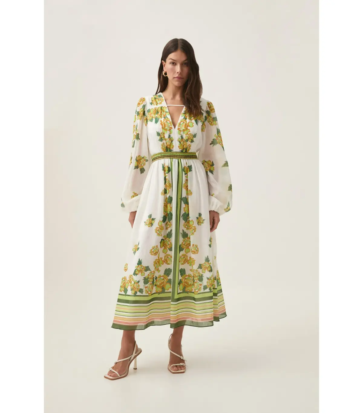Aje Secret Border Print Midi Dress in Garden Peony Size AU 16 - Image 1