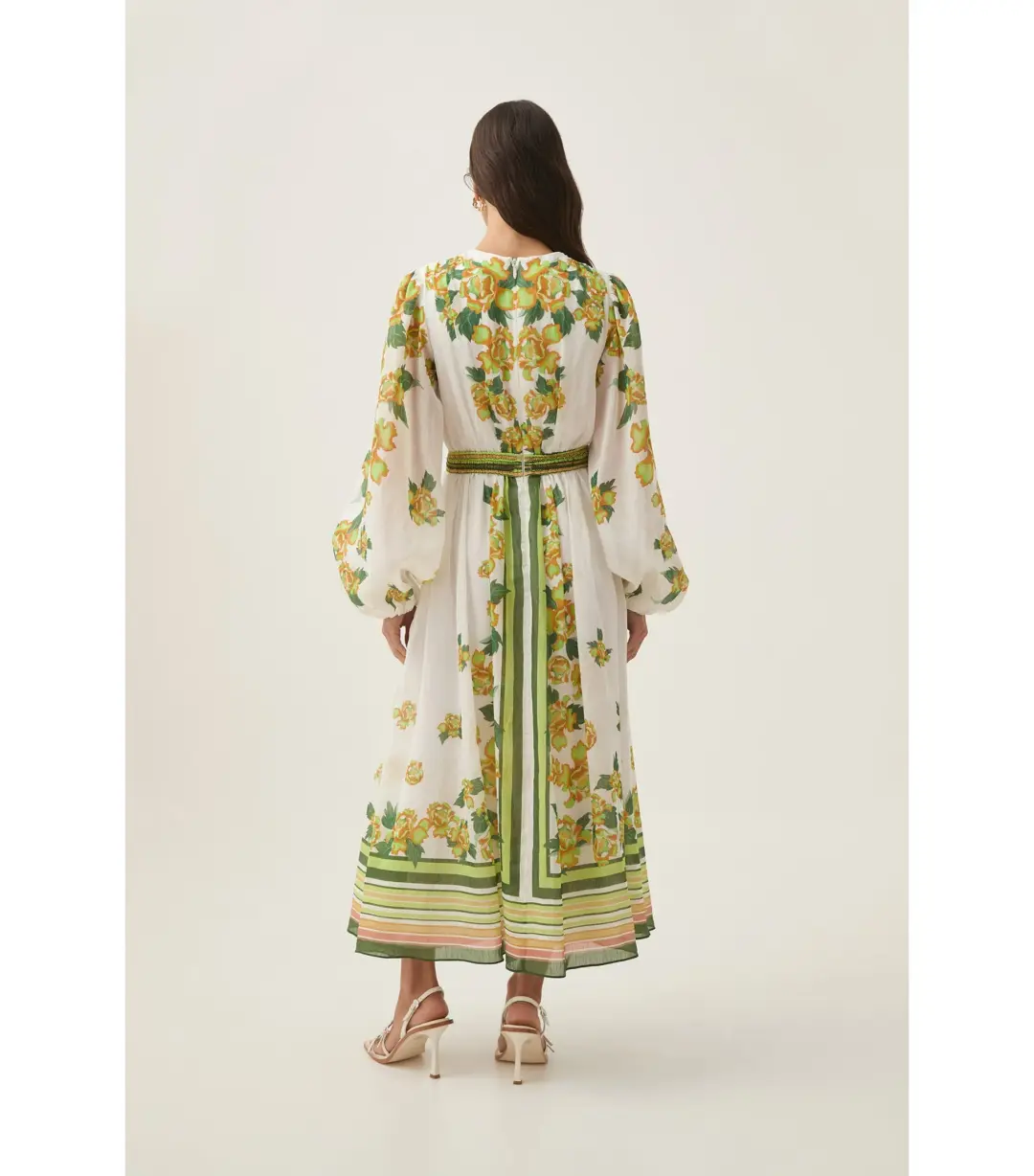 Aje Secret Border Print Midi Dress in Garden Peony Size AU 16 for rent on The Volte - main image