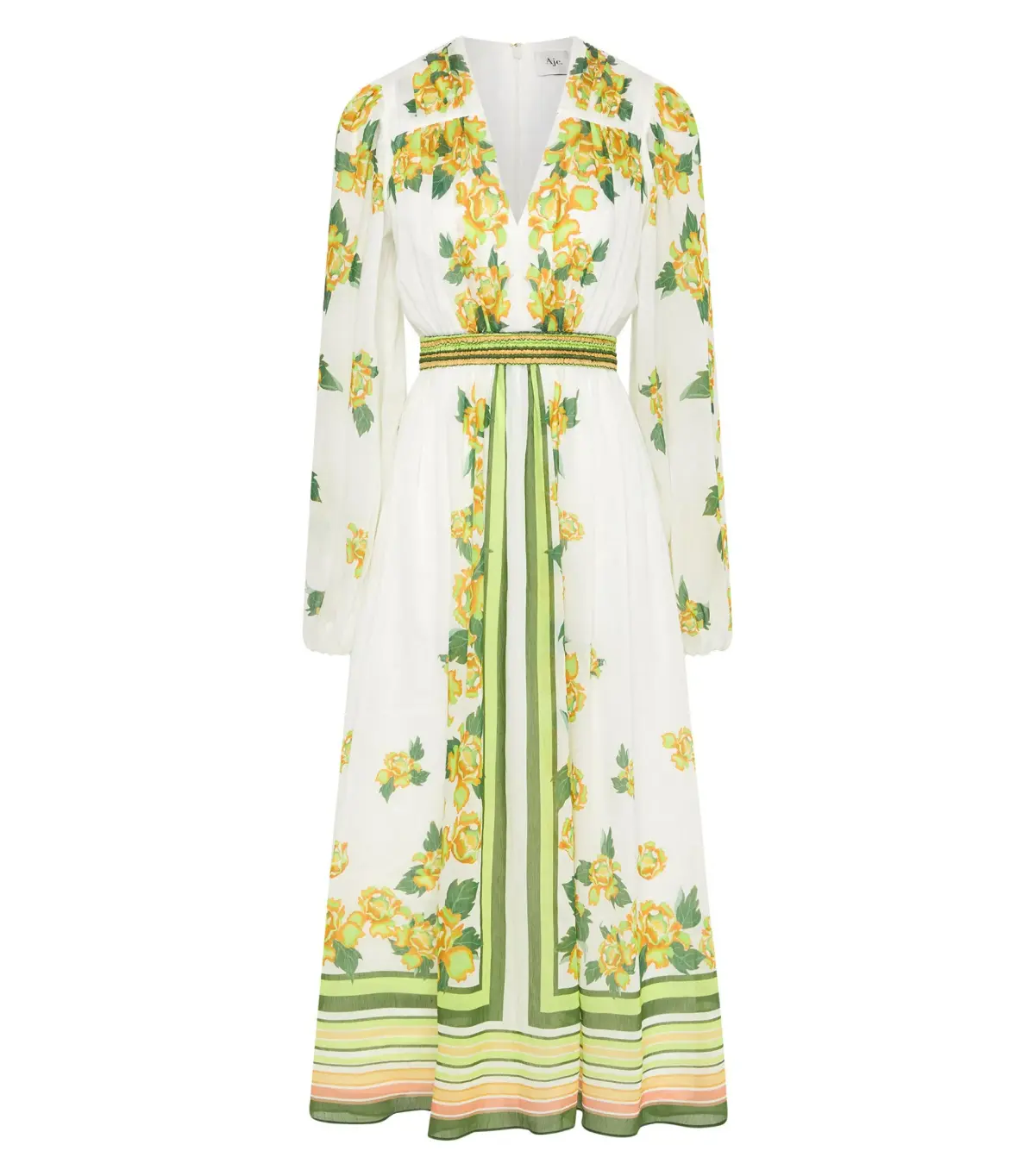 Aje Secret Border Print Midi Dress in Garden Peony Size AU 16 - Image 4