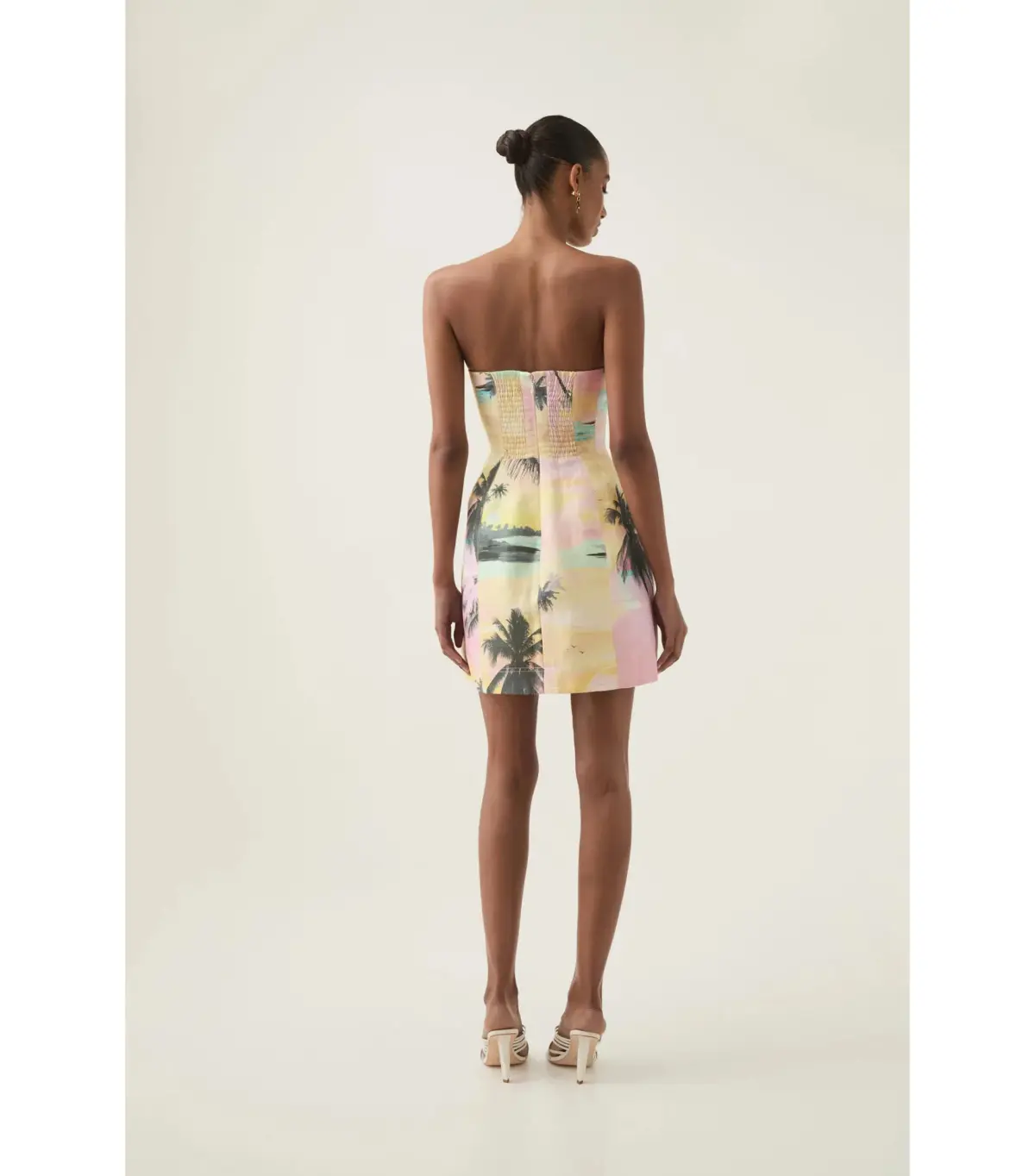 Aje Baret Strapless Mini Dress in Sunset Sky Size AU 14 - Image 3