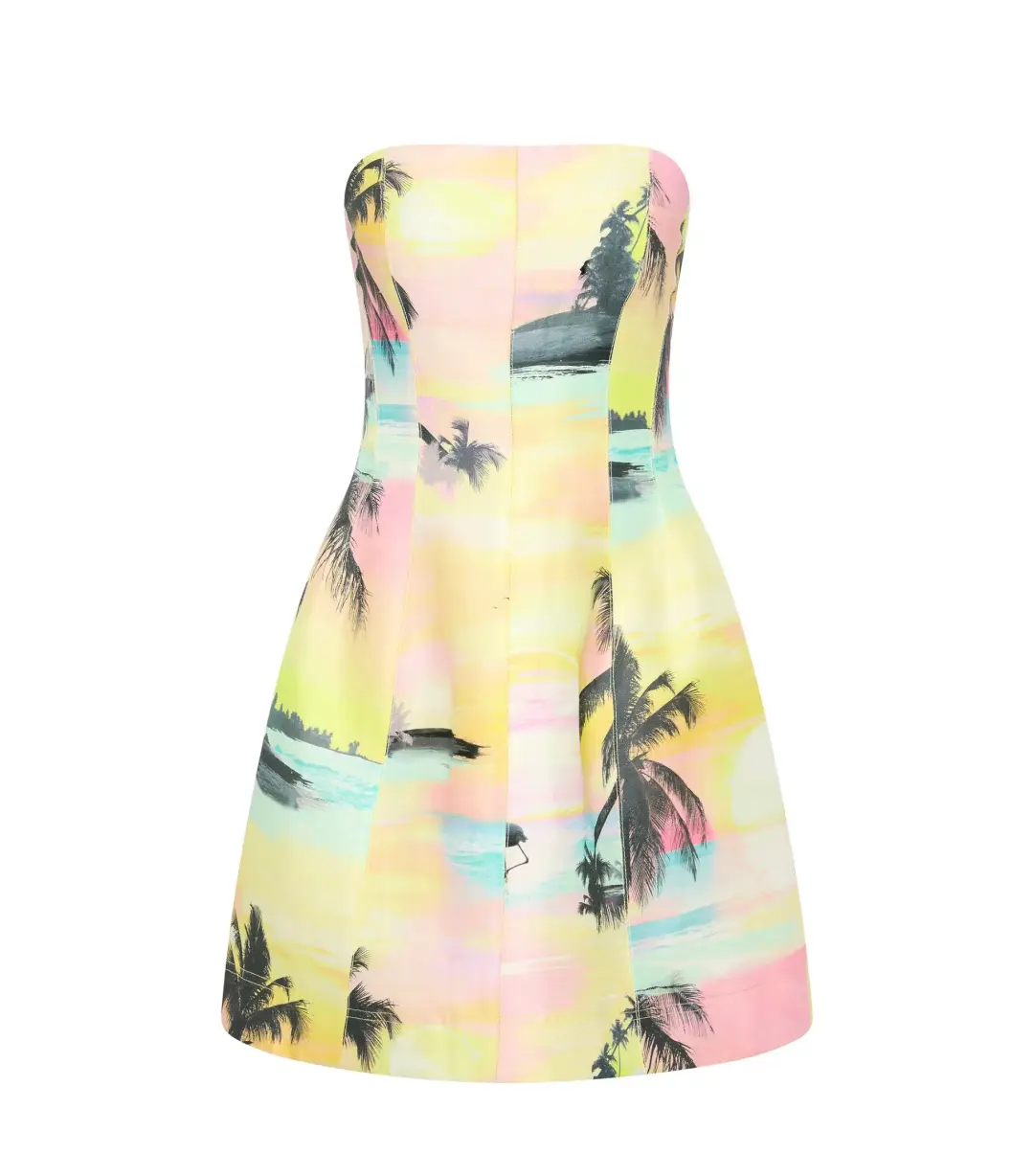 Aje Baret Strapless Mini Dress in Sunset Sky Size AU 14 for rent on The Volte - main image