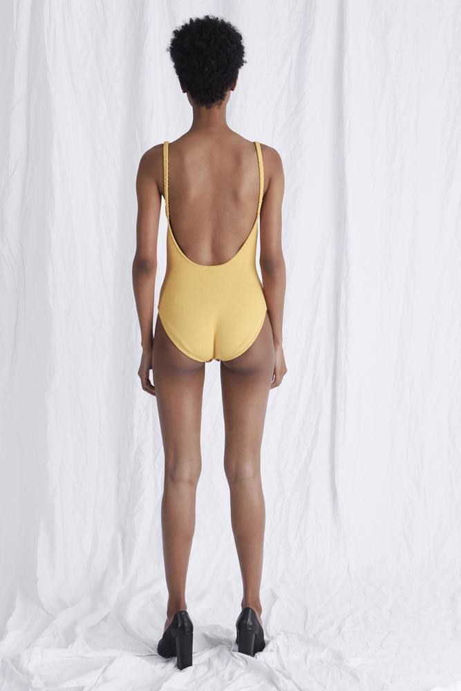 Aje Emma Logo Bodysuit Yellow Size 8 - Image 3
