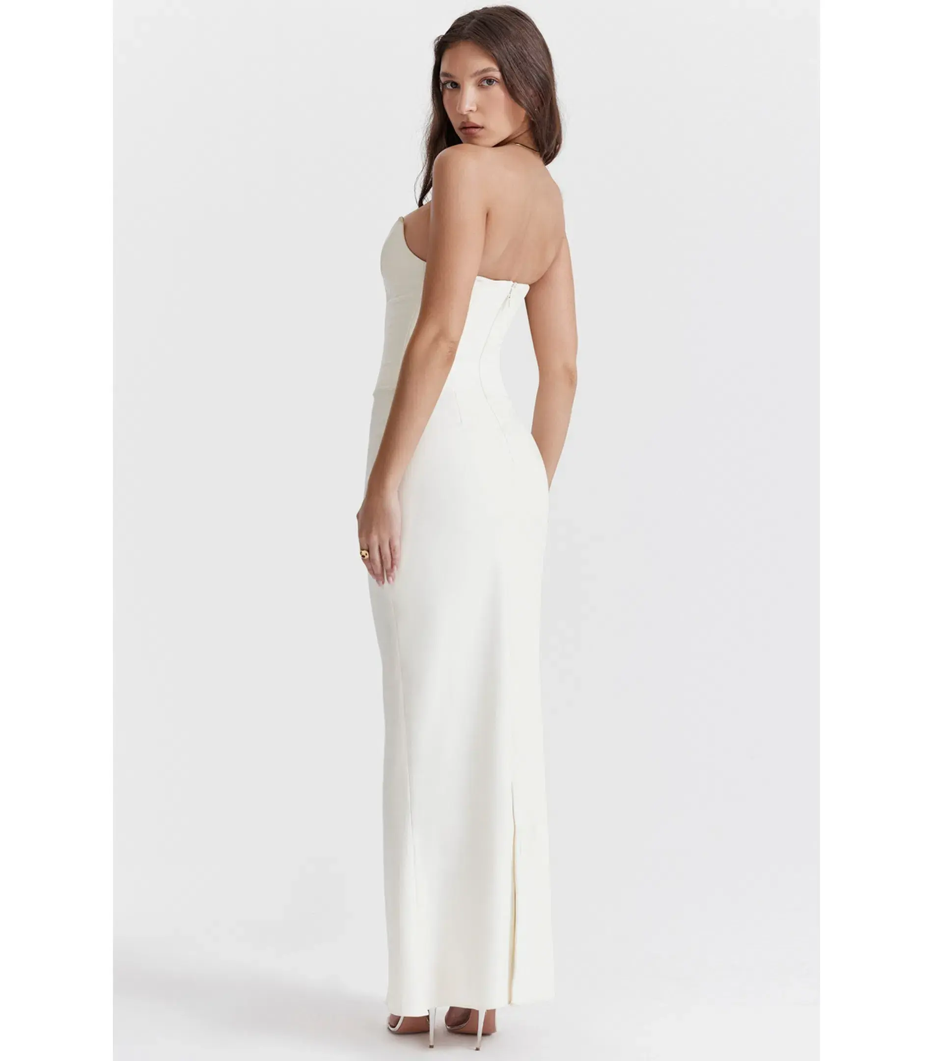 House Of CB Tamara Strapless Corset Dress Ivory Size AU 8 - Image 3