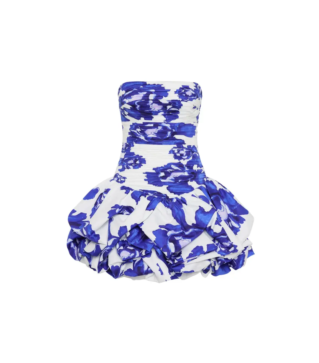Aje Violette Bubble Hem Mini Dress Boldly Blooming Cobalt Size AU 4 for rent on The Volte - main image
