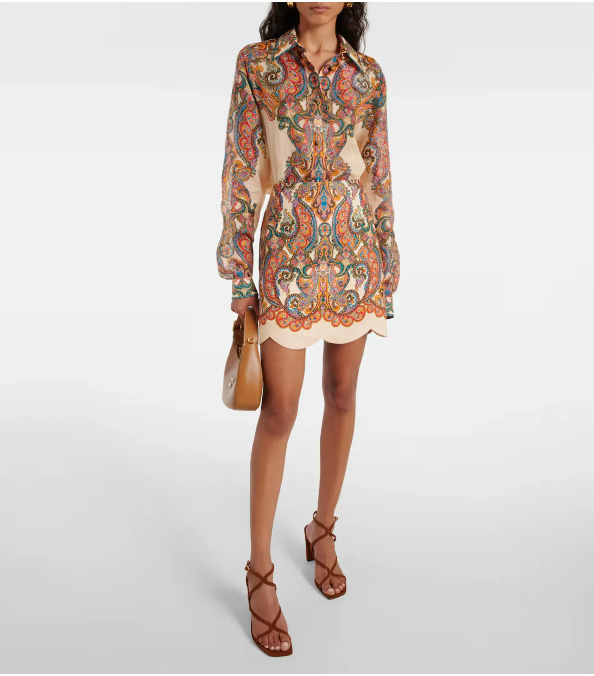 Zimmermann Ottie Skirt and Shirt Set in Multi Paisley Size 0 / AU 8 - Image 1