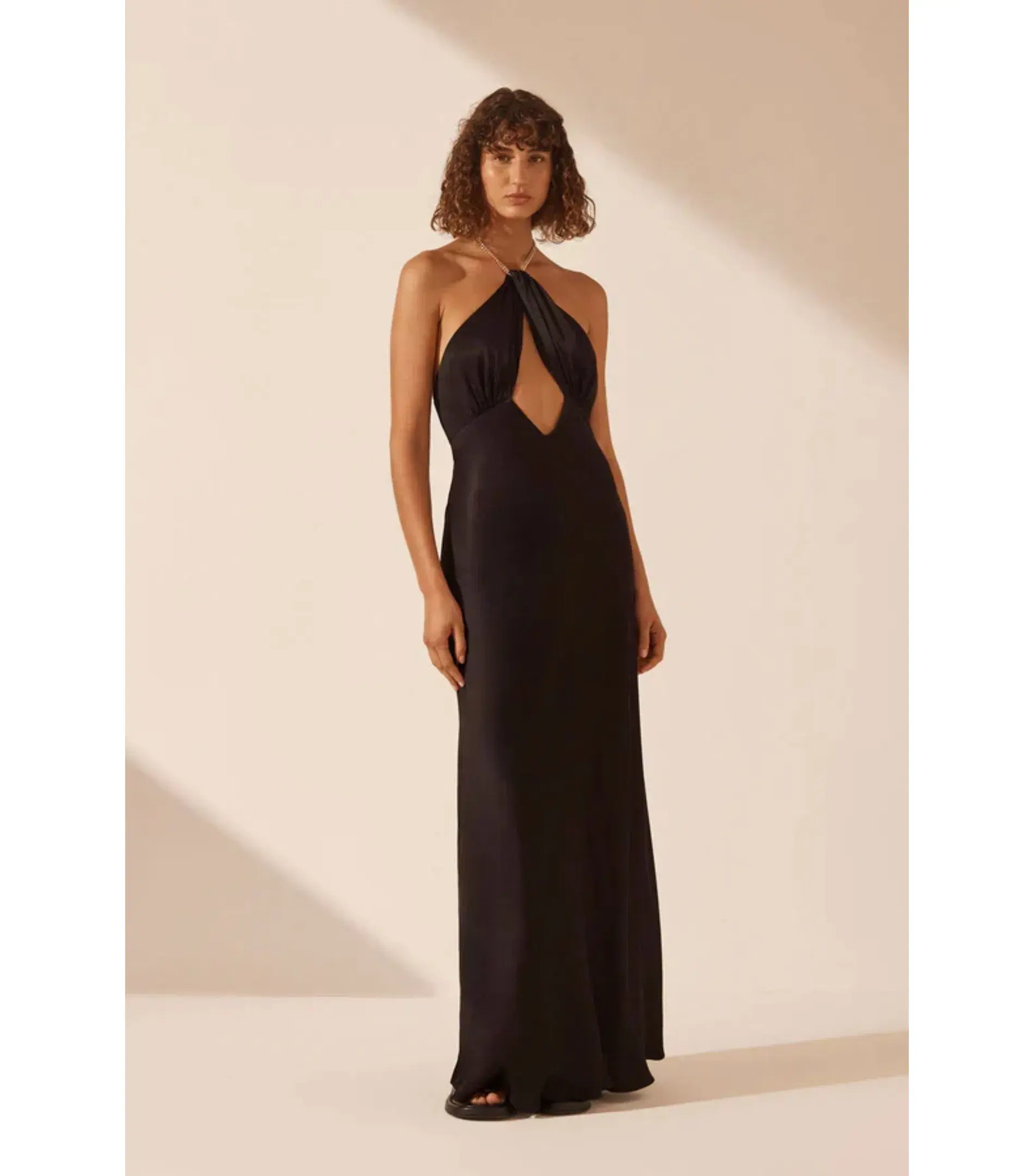 Shona Joy Lydie Chain Halter Neck Dress Black Size AU 8  - Image 2