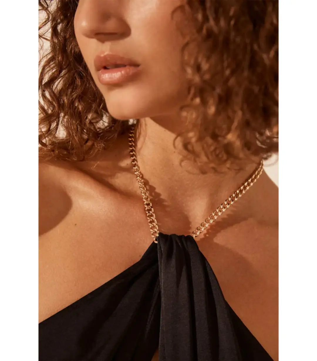 Shona Joy Lydie Chain Halter Neck Dress Black Size AU 8  for rent on The Volte - main image