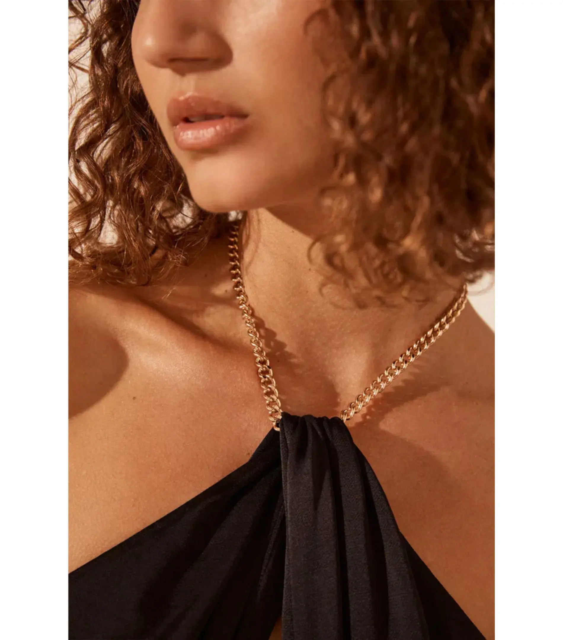 Shona Joy Lydie Chain Halter Neck Dress Black Size AU 8  - Image 3