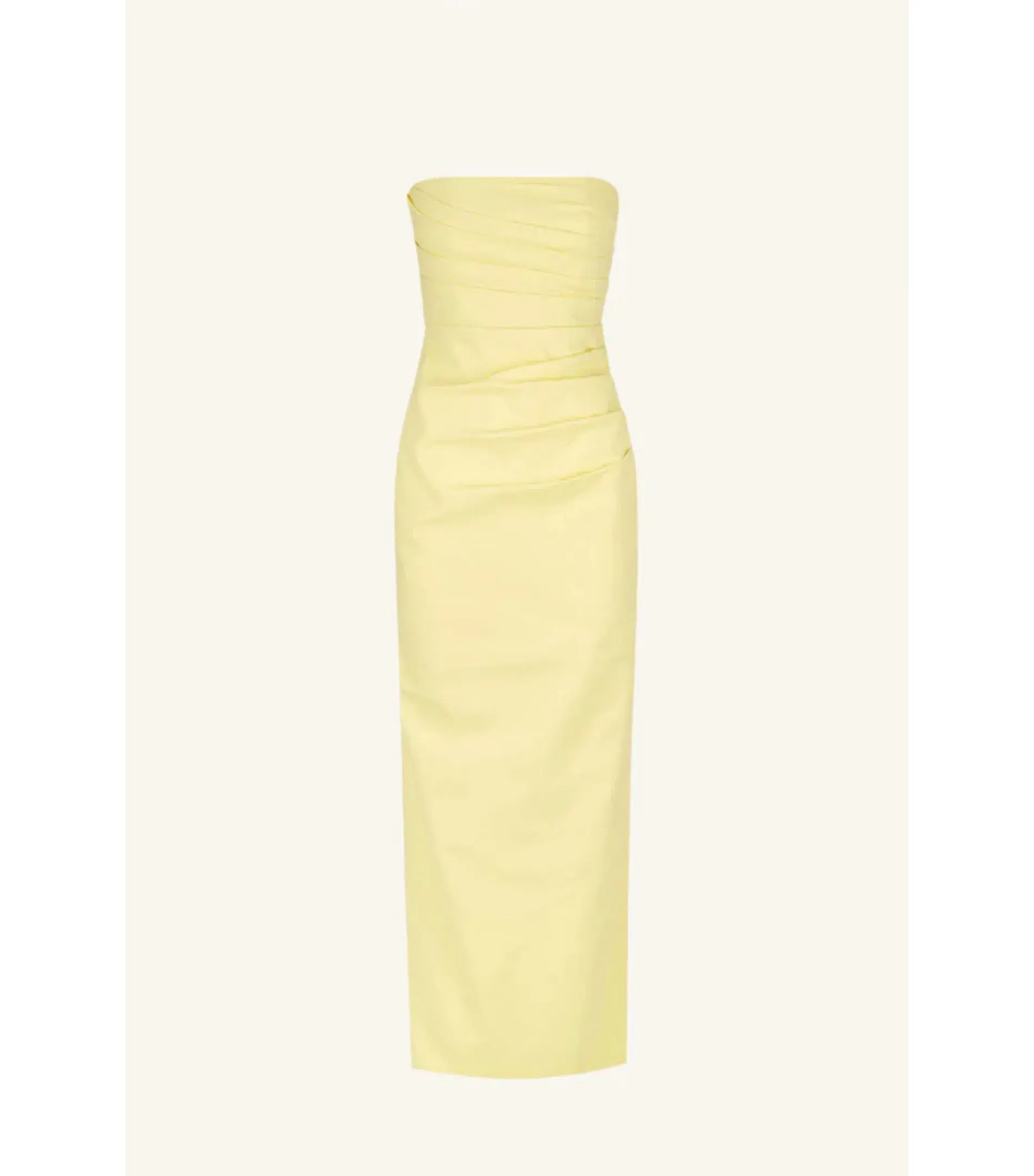 Shona Joy Lani Strapless Draped Maxi Dress Lemon Yellow Size AU 8 - Image 4