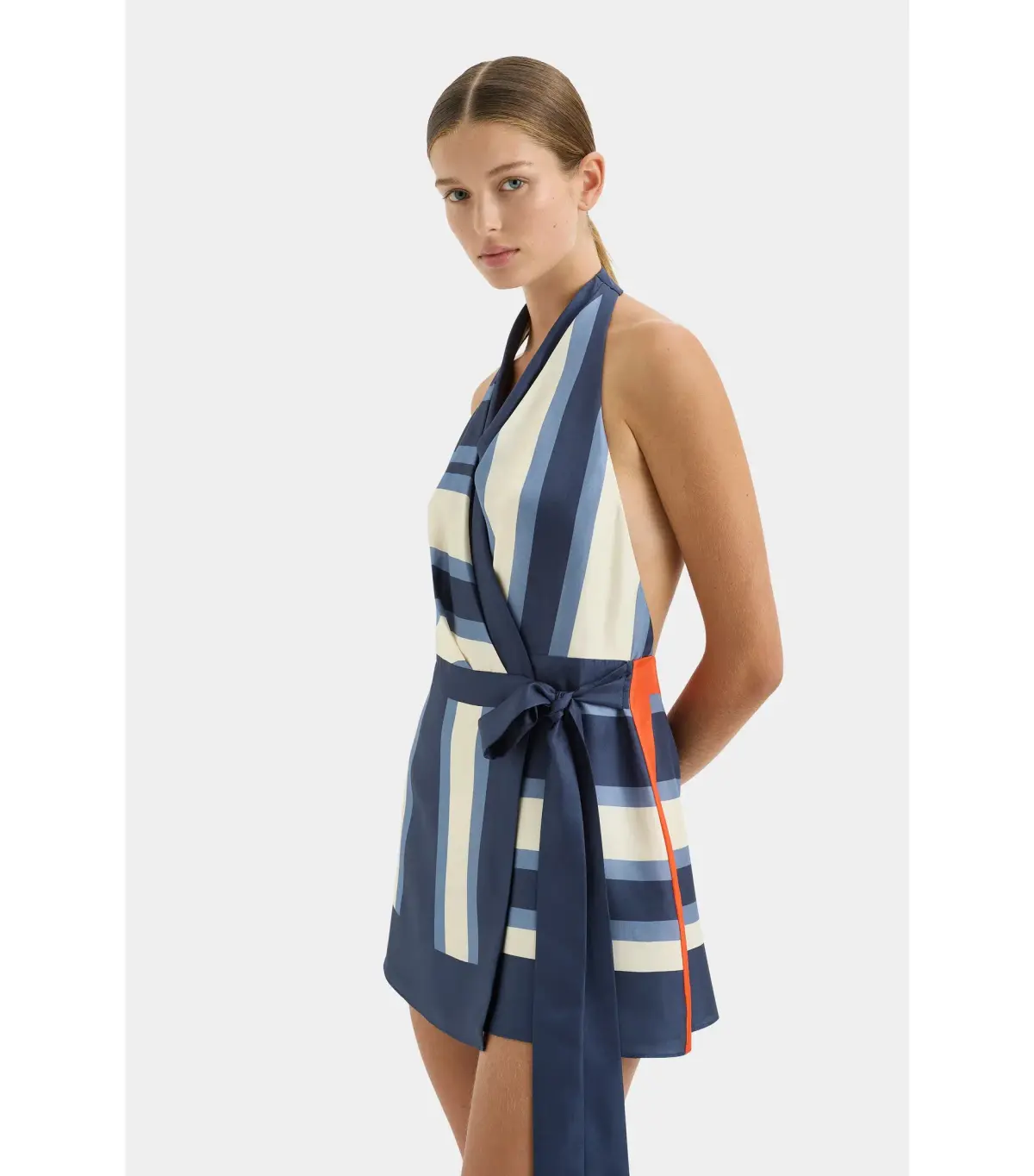 Sir the Label Dazed Wrap Halter Mini Dress Studio Print Size 2 / AU 10 - Image 3