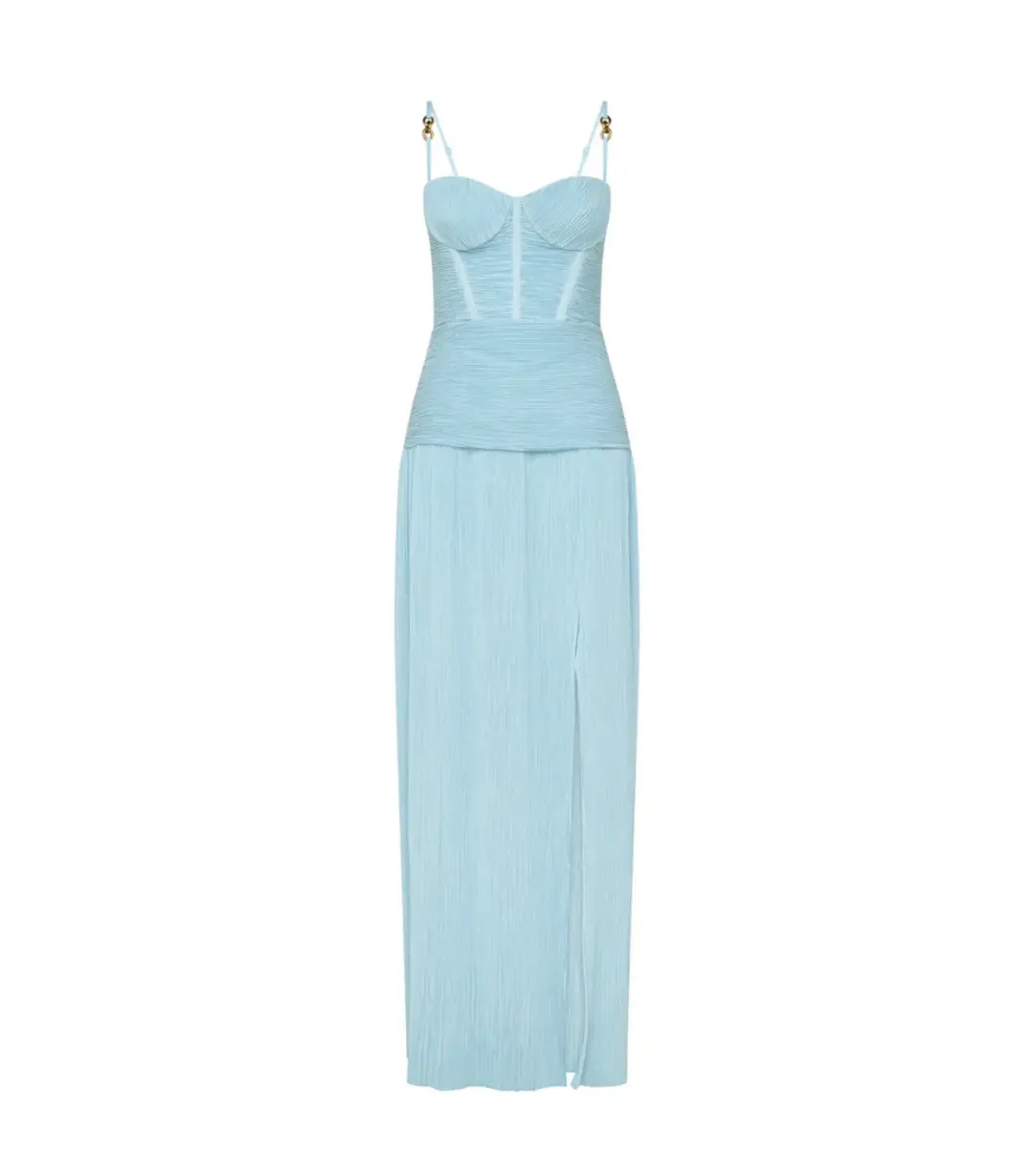 Manning Cartell Double Time Pleat Dress in Aqua Spritz Size AU 10 for rent on The Volte - main image