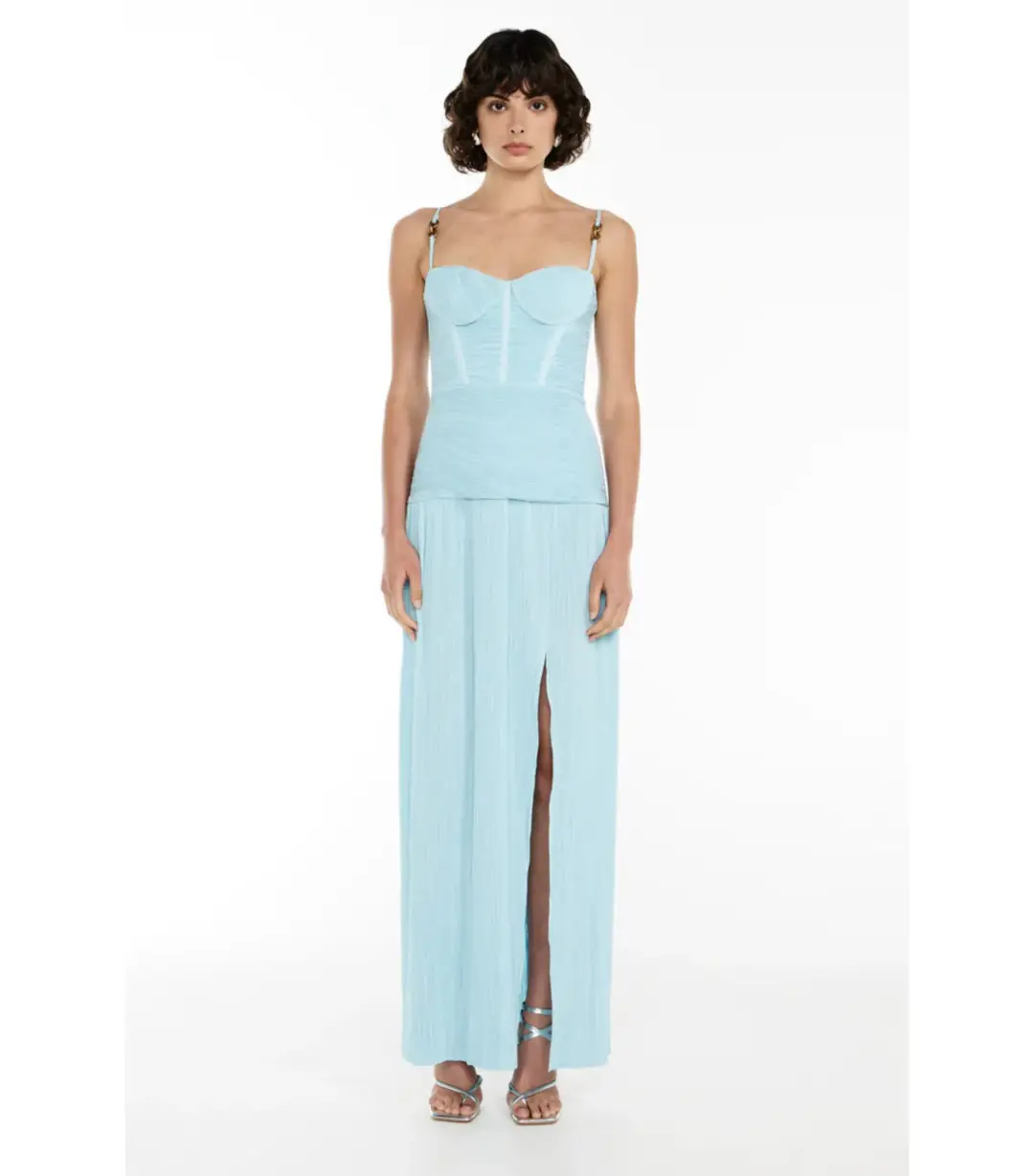 Manning Cartell Double Time Pleat Dress in Aqua Spritz Size AU 10 for rent on The Volte - main image
