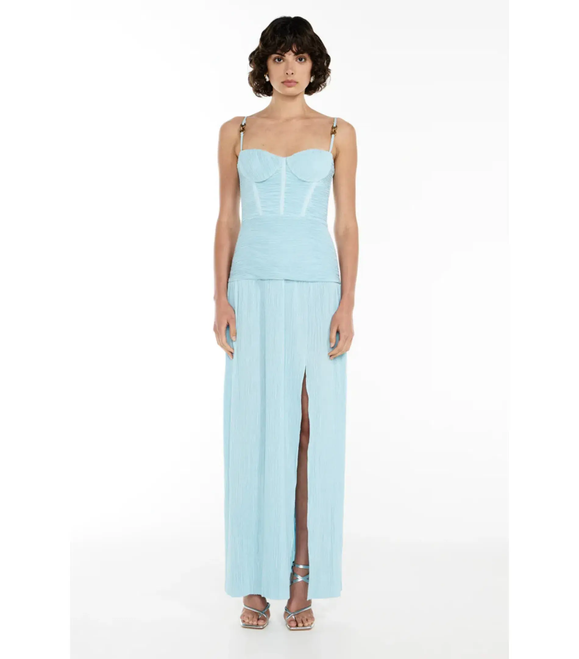 Manning Cartell Double Time Pleat Dress in Aqua Spritz Size AU 10 - Image 1