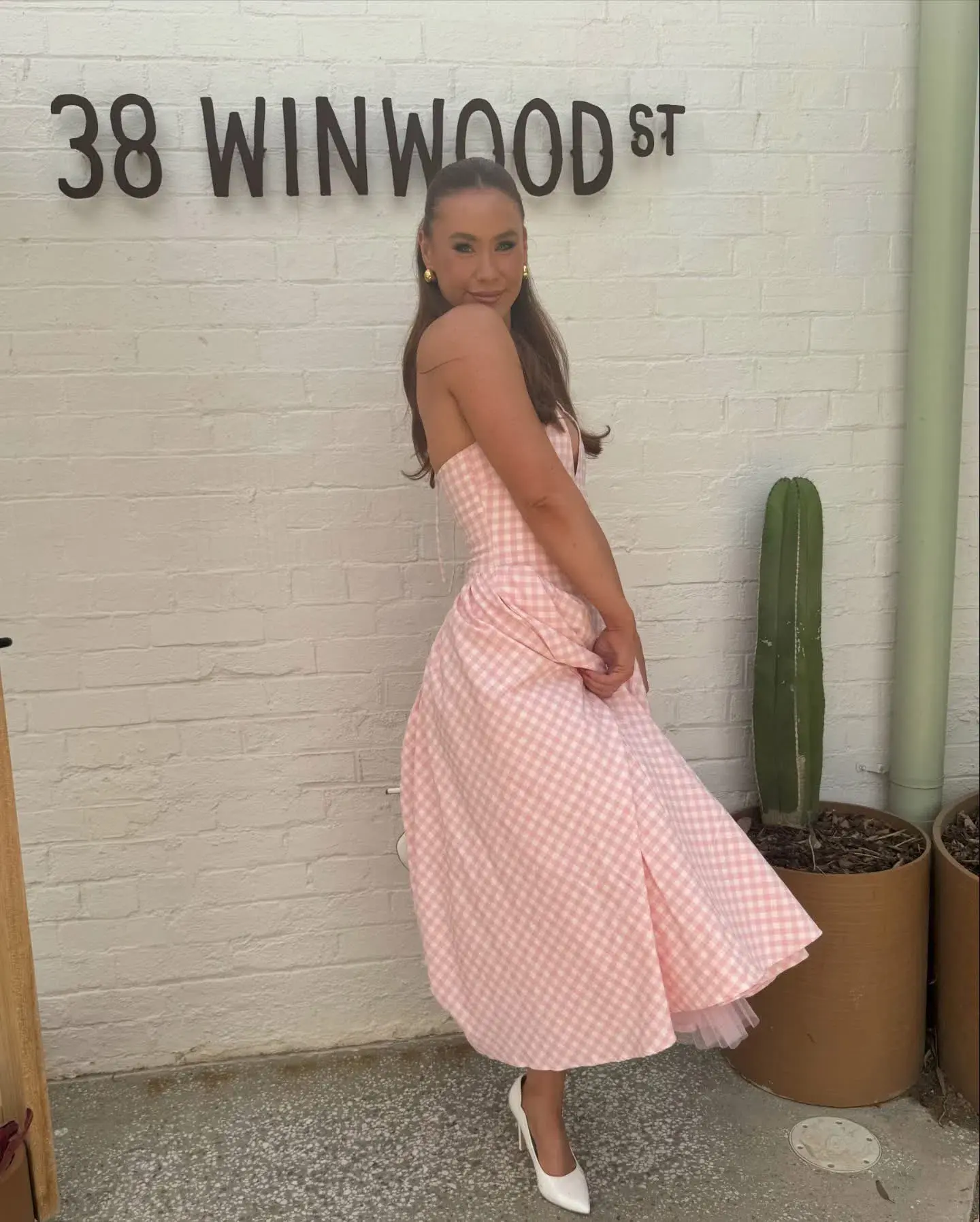 House of CB Marilyn Gingham Halter Midi Sundress Strawberry Shortcake Size S / AU 8 - Image 4