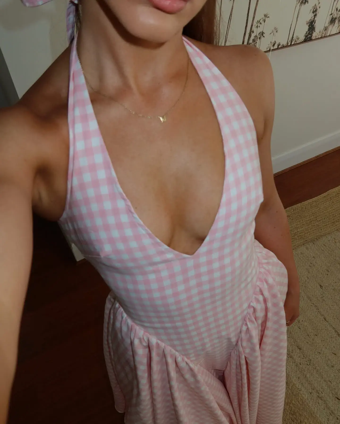 House of CB Marilyn Gingham Halter Midi Sundress Strawberry Shortcake Size S / AU 8 - Image 3
