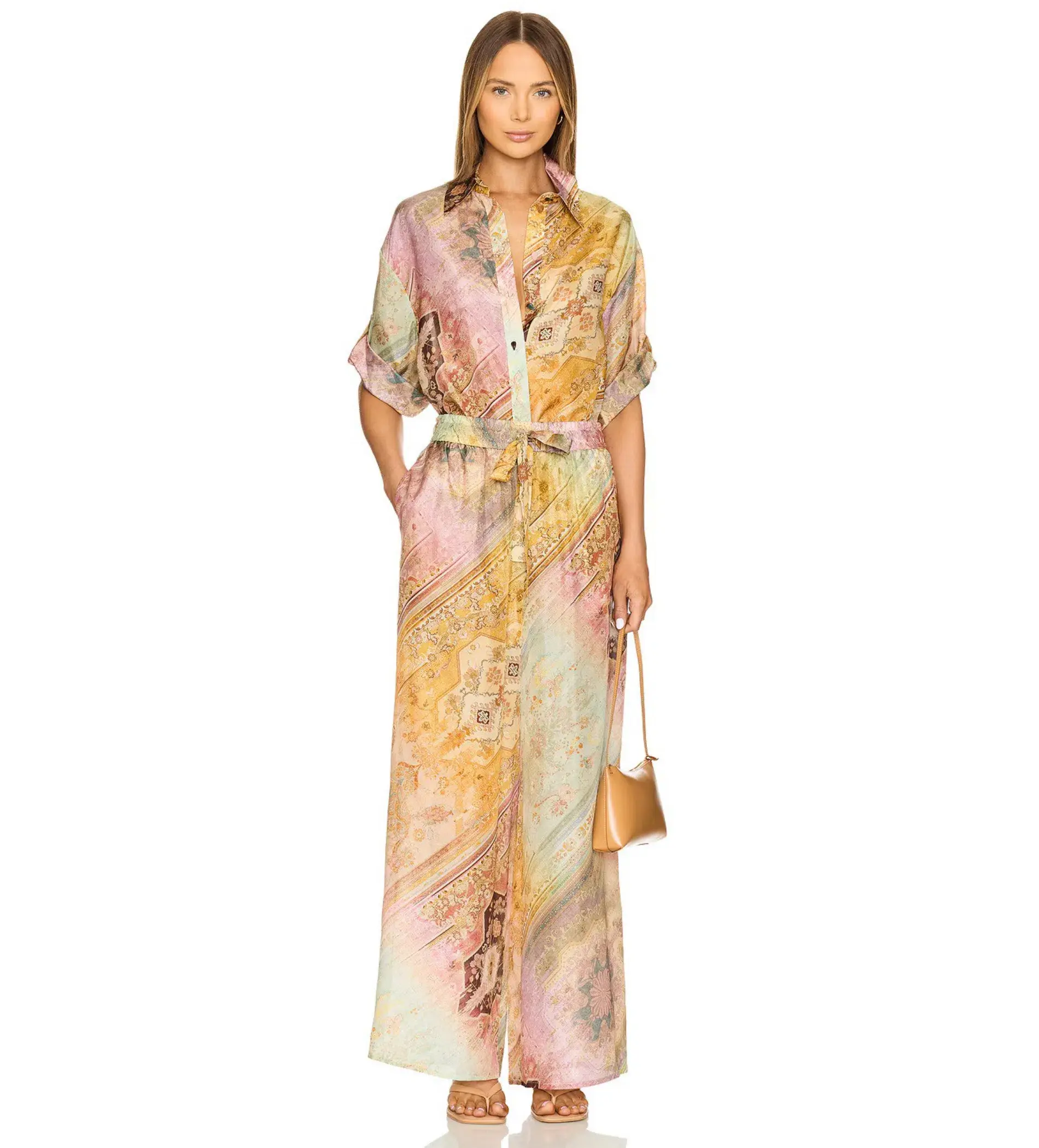 Zimmermann The Tallow Relaxed Shirt Size 0P/Au 6 and The Tallow Relaxed Pant in Ombre Multi Size 1/Au 10  Set  - Image 1