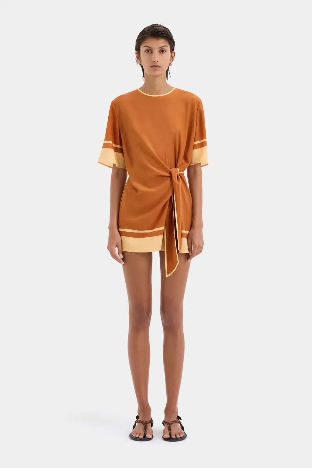 Sir the Label The Soma Mini Dress in Rust Size 2 / AU 10  for rent on The Volte - main image