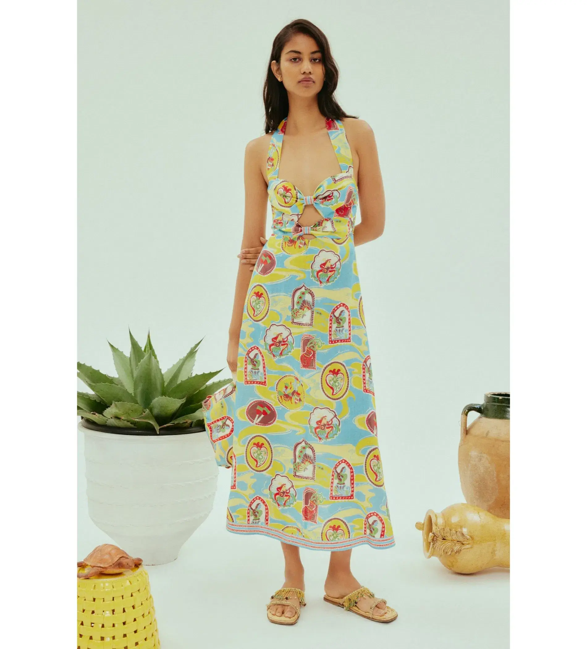 Alemais Emilio Midi Dress Multi Size 8 - Image 1