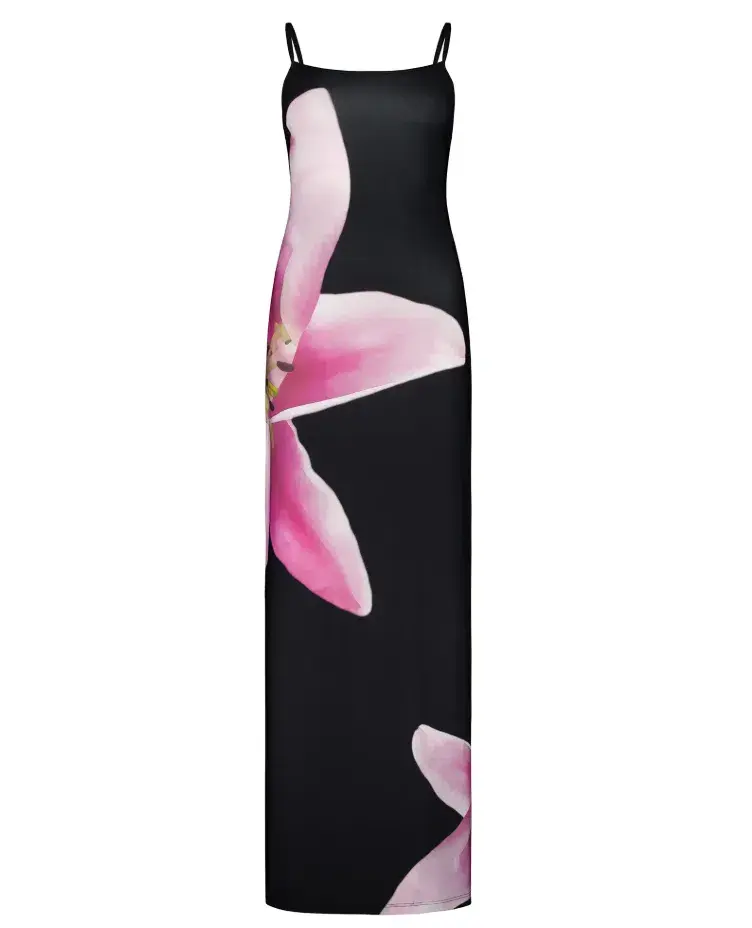 With Harper Lu Slip Dress Black Lily Floral Size S / AU 8 - Image 5