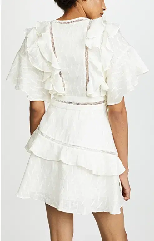 Acler Basque Mini Dress in Ivory White Size AU 6 - Image 2