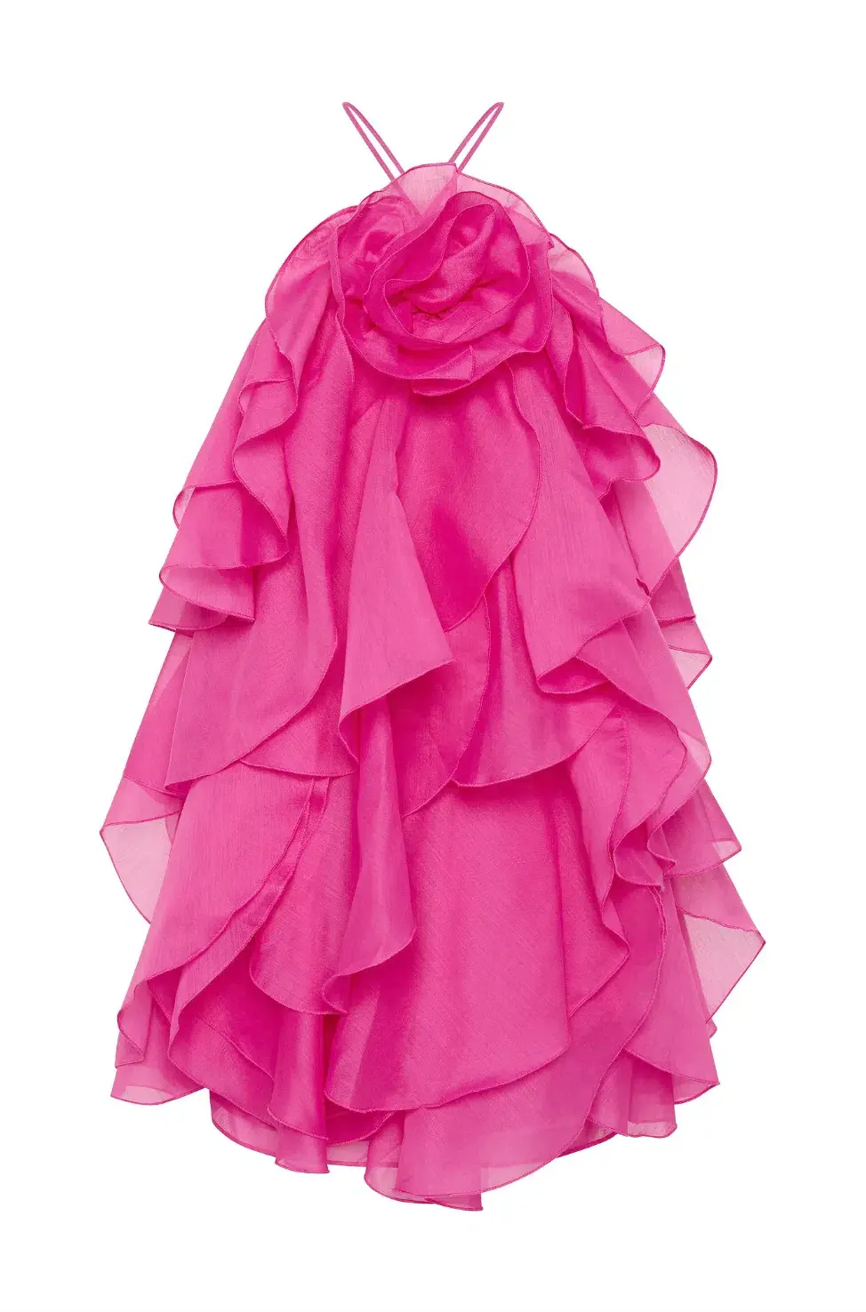 Aje Pandorea Layered Mini Dress Fuchsia Rose Size 14 - Image 4