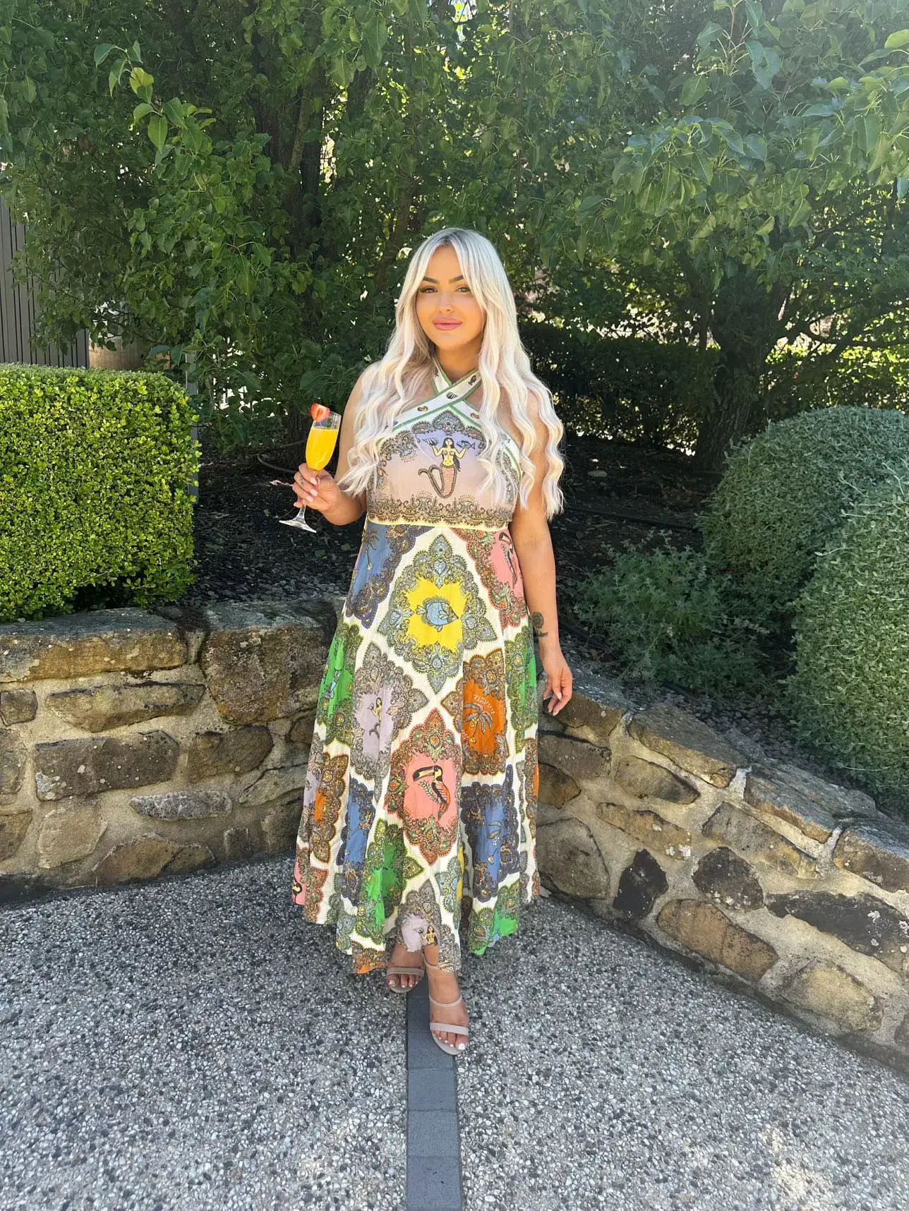 Alemais Trippy Troppo Halter Midi Dress Multi Size 12 - Image 1