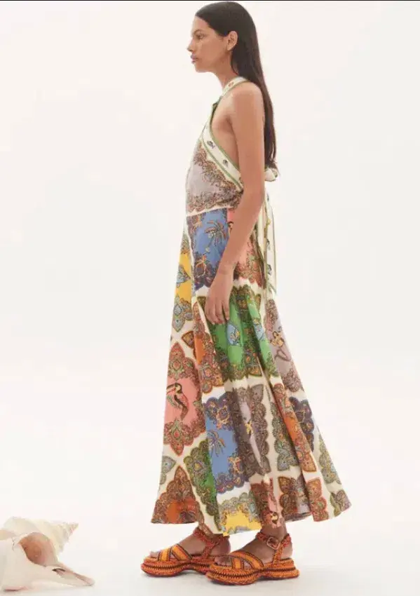 Alemais Trippy Troppo Halter Midi Dress Multi Size 12 for rent on The Volte - main image