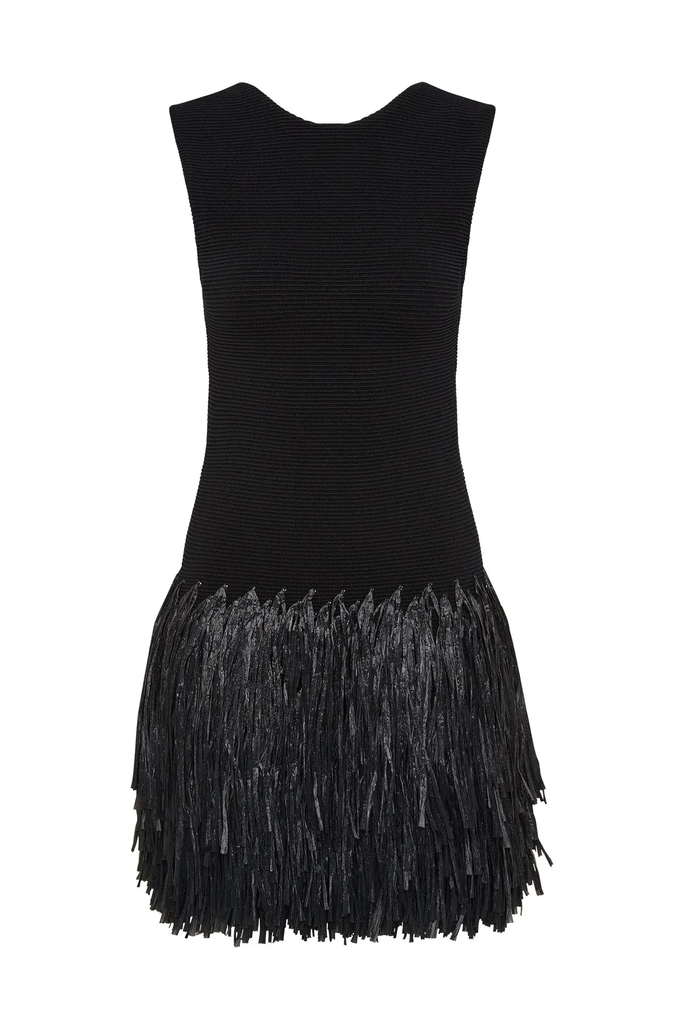 Aje Rushes Raffia Knit Mini Dress Black Size 8 - Image 6
