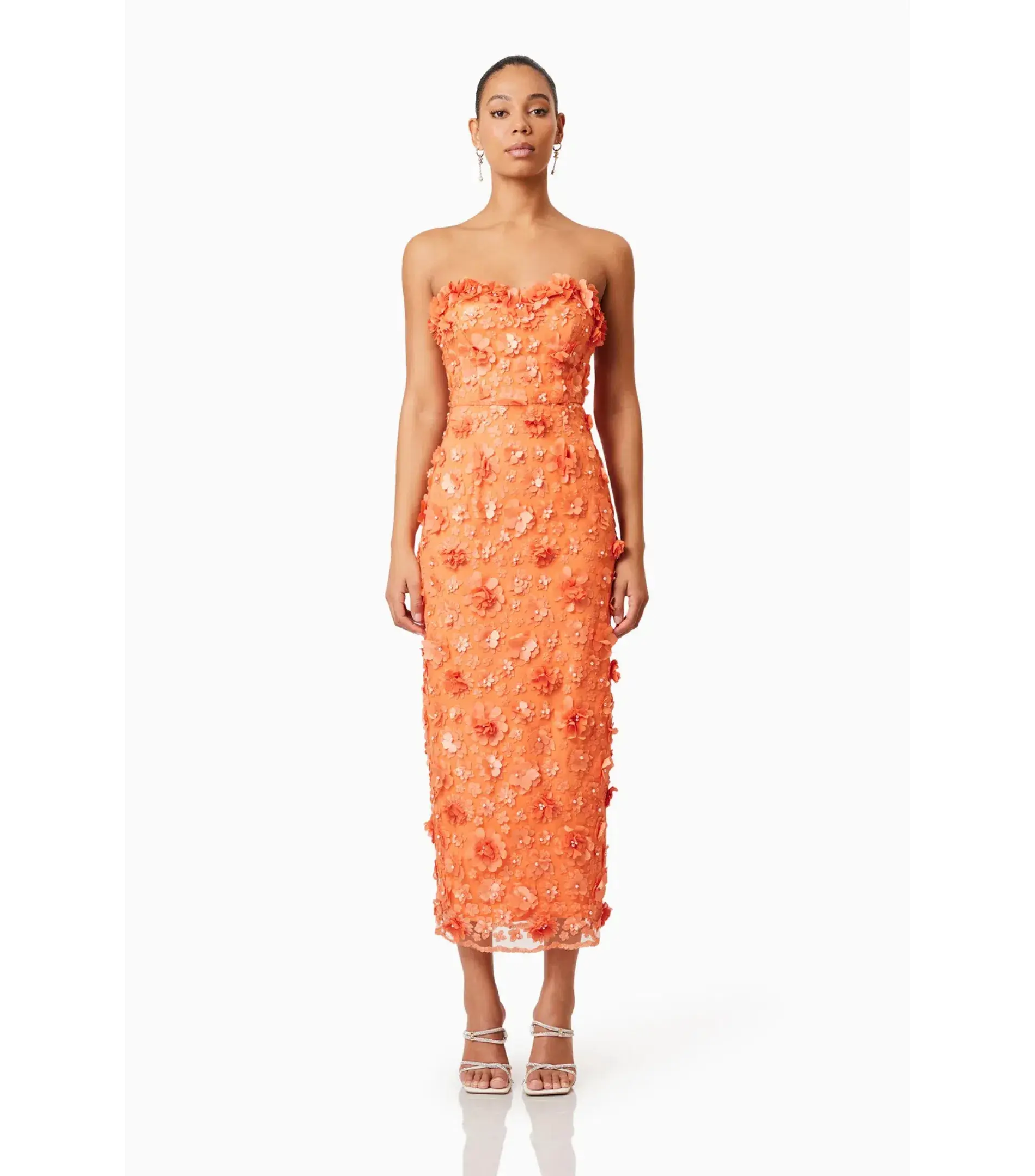 Elliatt Bluebell Midi Dress Orange Size L / AU 12 - Image 1