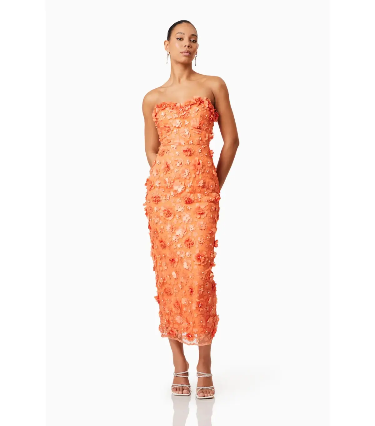 Elliatt Bluebell Midi Dress Orange Size L / AU 12 - Image 2