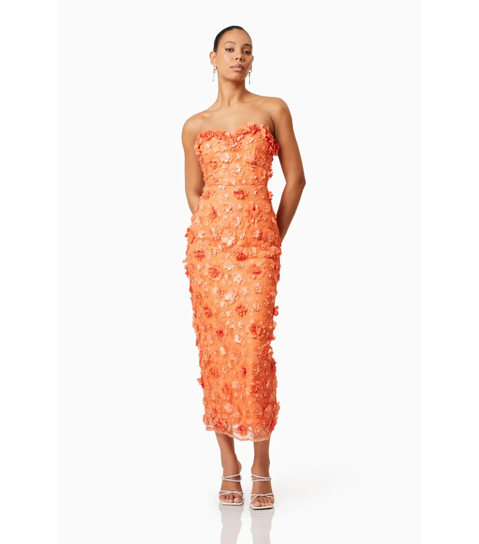 Elliatt Bluebell Midi Dress Orange Size L / AU 12 - Image 2