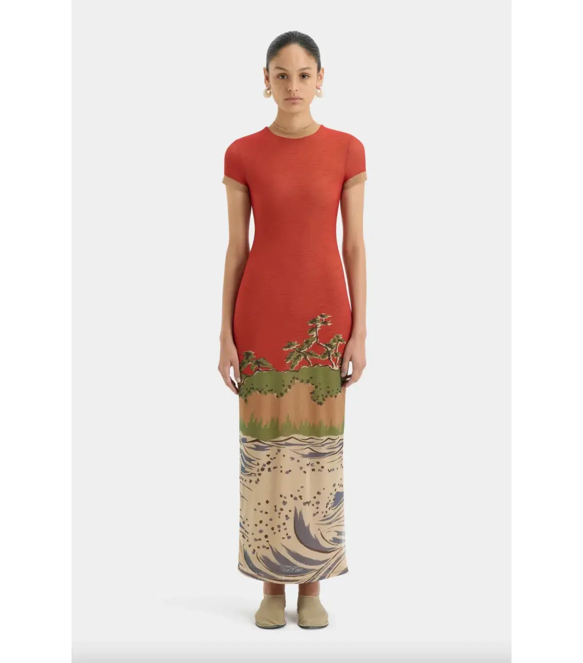 Sir The Label Redwood Tee Midi Dress in Sea Ranch Scene Size 2 / AU 10 - Image 1