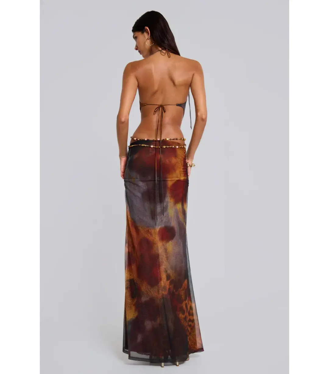 Jaded London Vida Backless Maxi Dress Whiskey Size M / AU 10 for rent on The Volte - main image