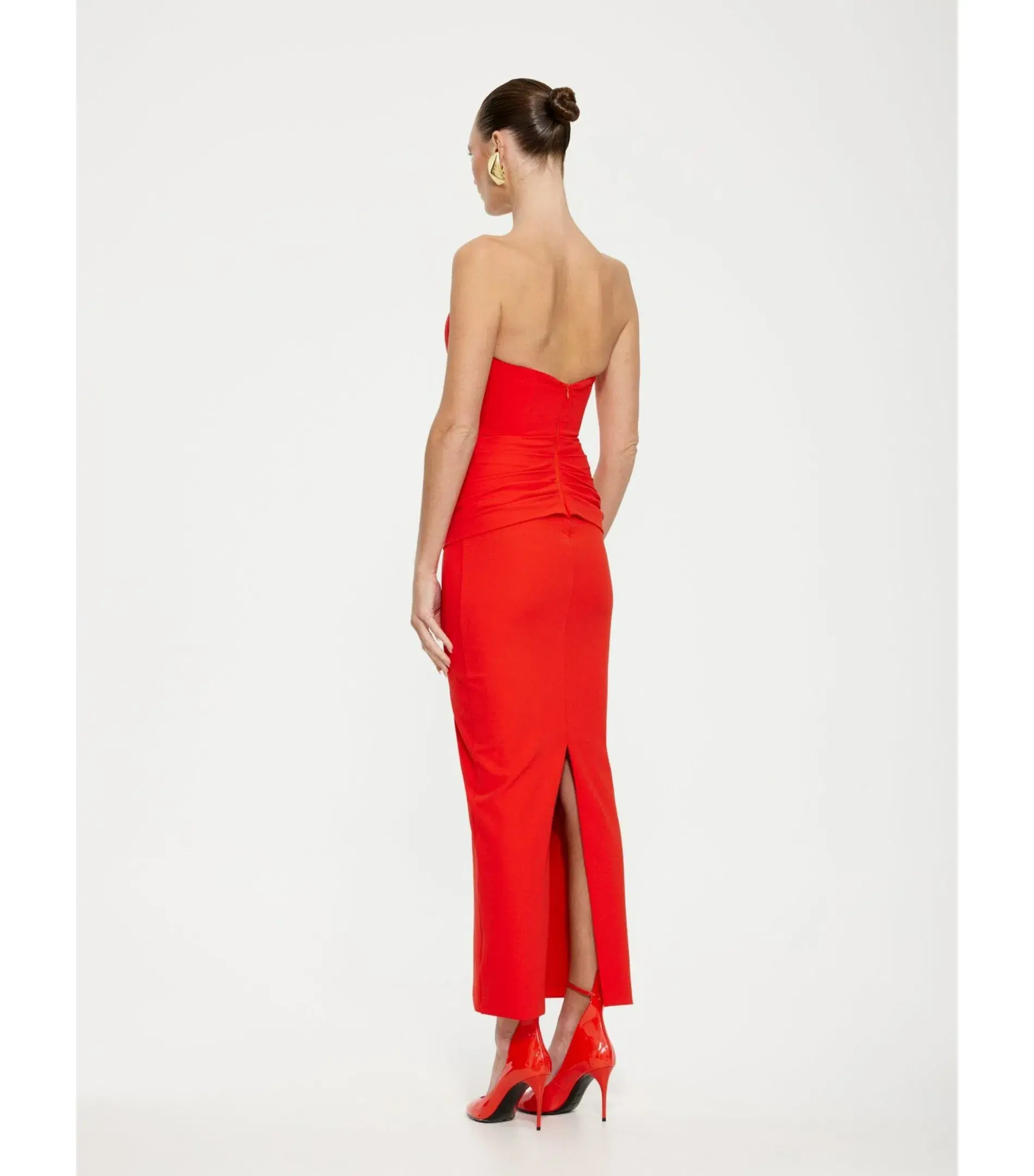 Effie Kats Astor Midi Dress in Cherry Red Size AU 6 - Image 3