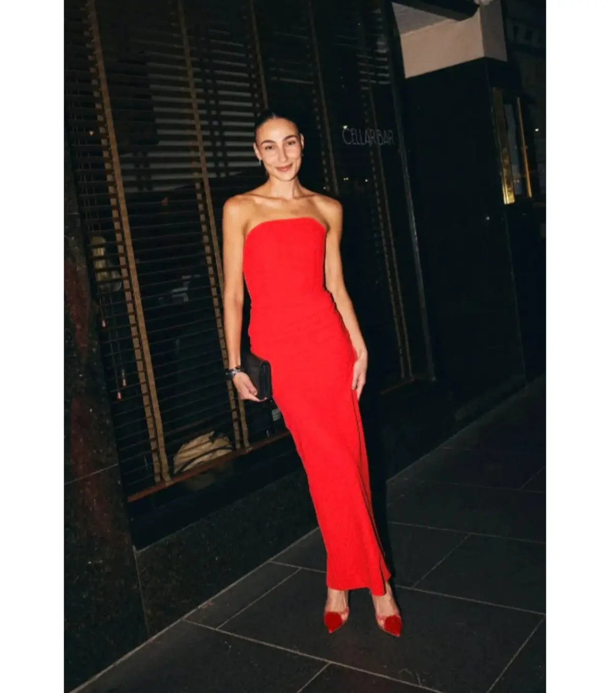 Effie Kats Astor Midi Dress in Cherry Red Size AU 6 - Image 4