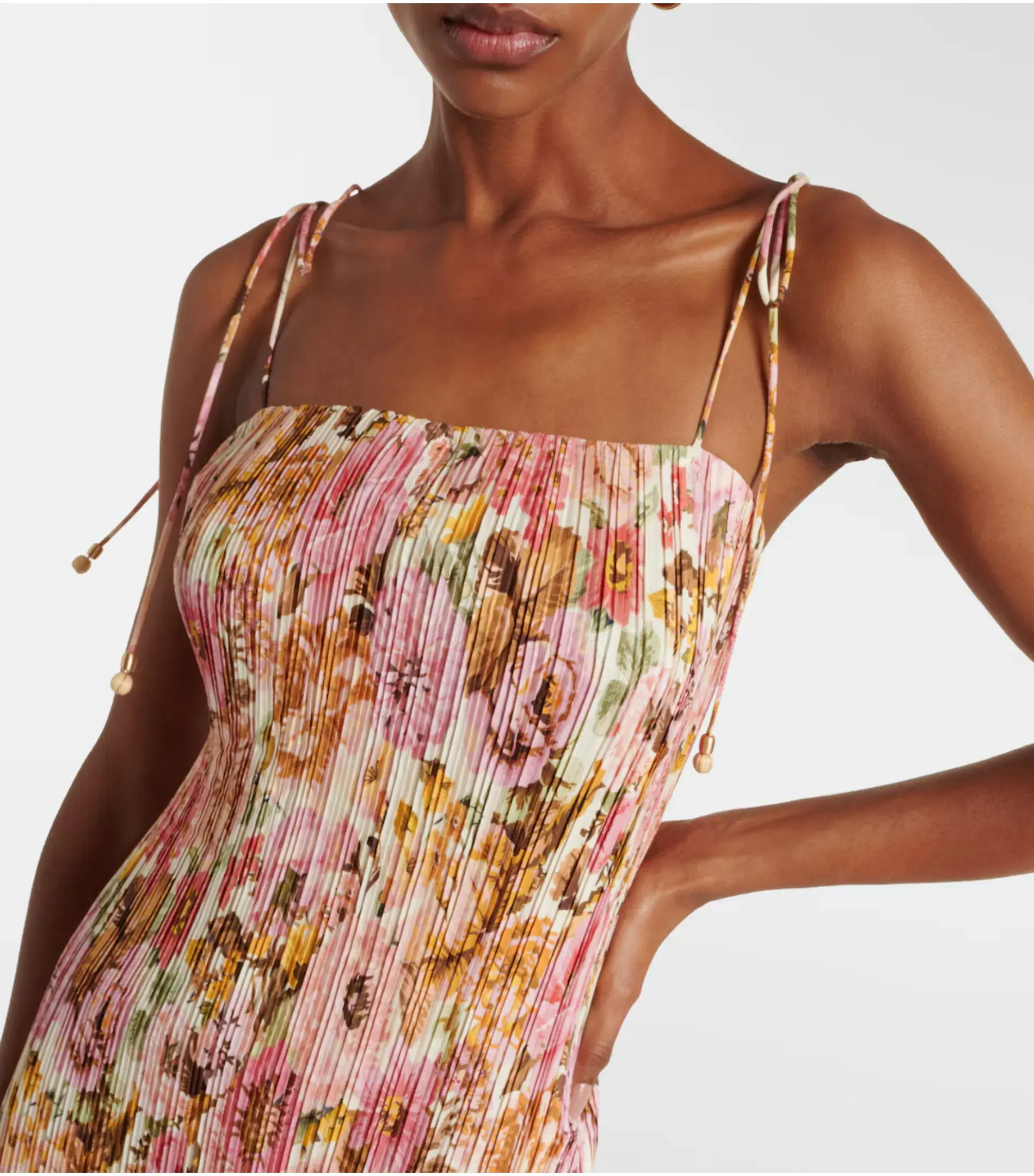 Zimmermann Golden Pleated Slip Dress in Pink Rose Size 2 / AU 12 - Image 3