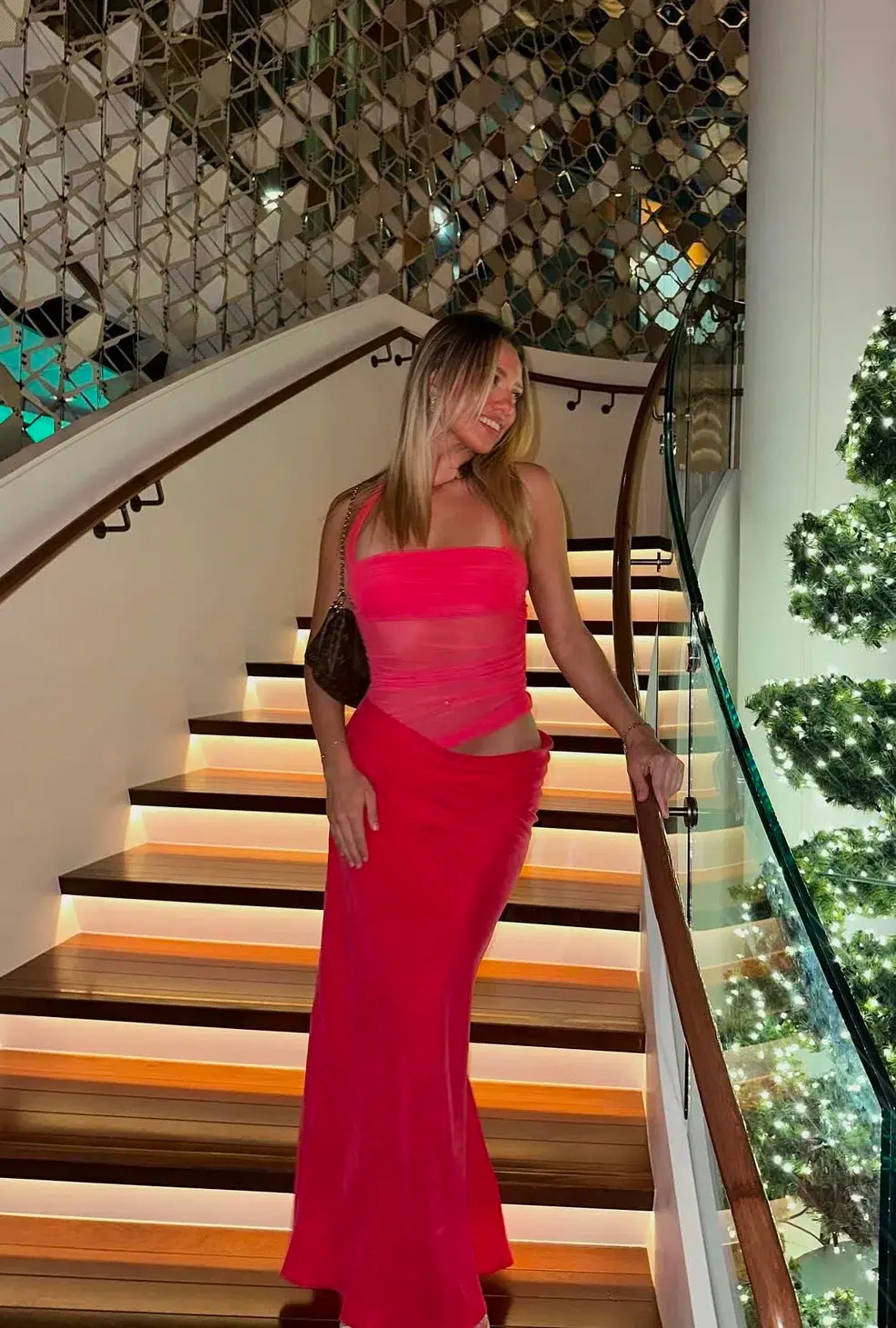 Benni Gina Halter Maxi Dress Watermelon Size AU 6  - Image 4