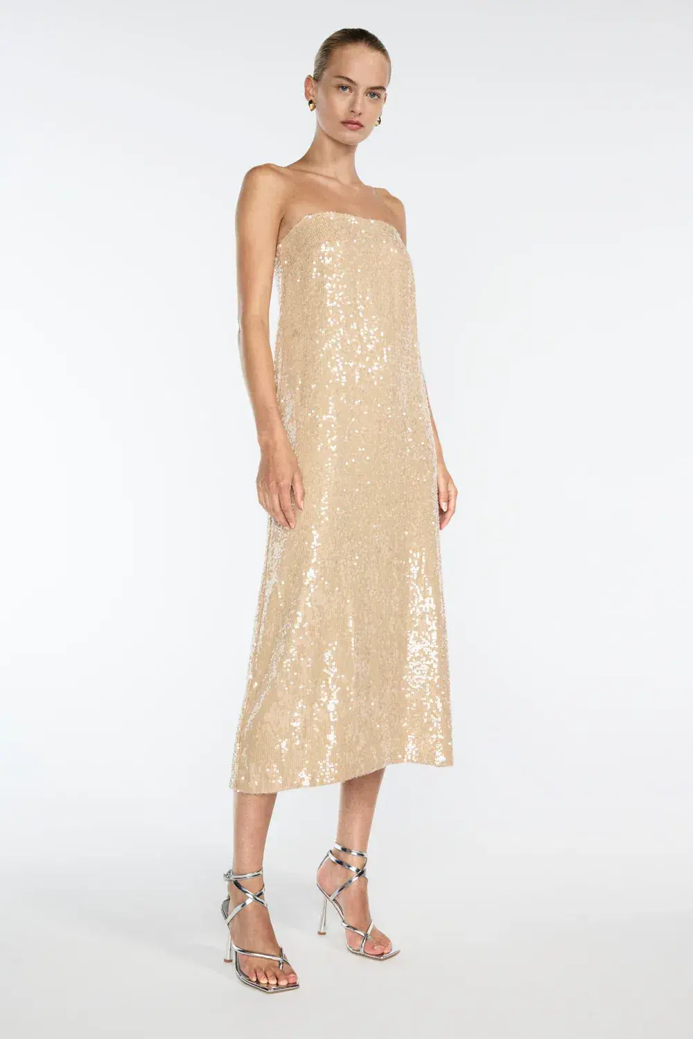 Manning Cartell Light Angles Strapless Dress Gold Size S / AU 8 for rent on The Volte - main image