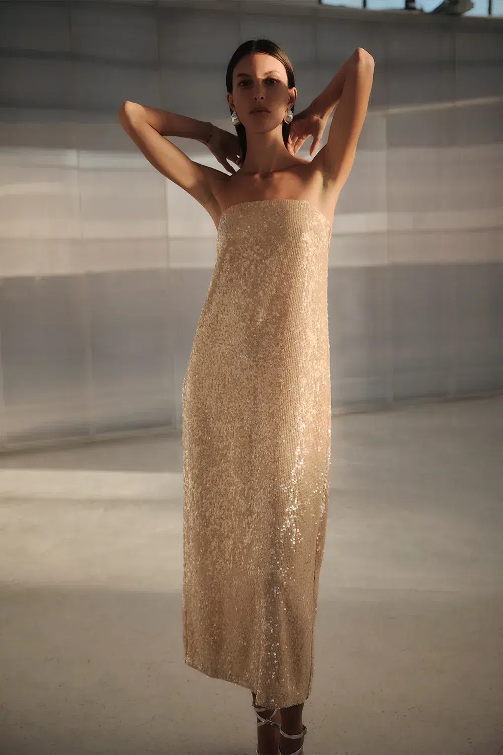 Manning Cartell Light Angles Strapless Dress Gold Size S / AU 8 for rent on The Volte - main image
