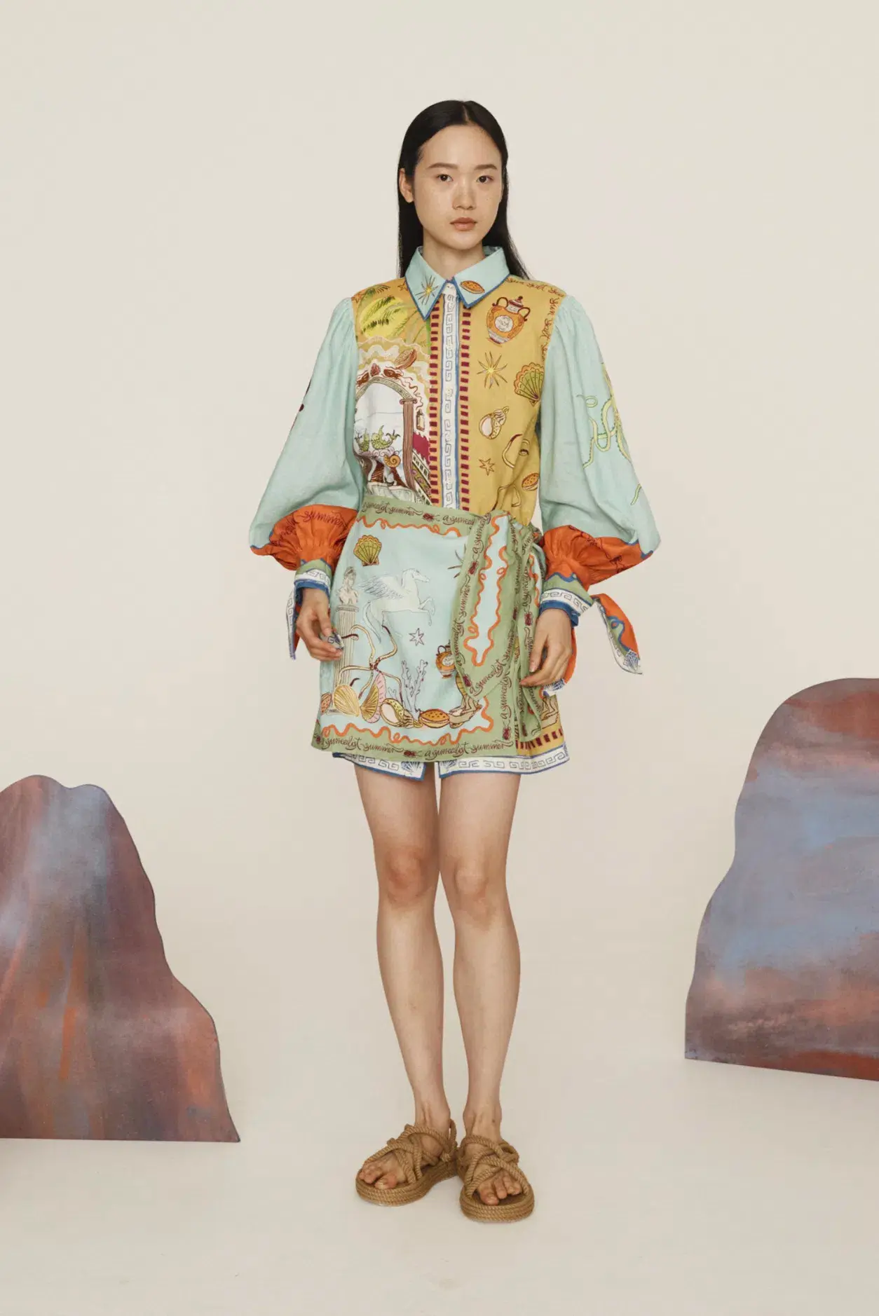 Alemais Surrealist Summer Mini Dress Multi Size 16 - Image 1
